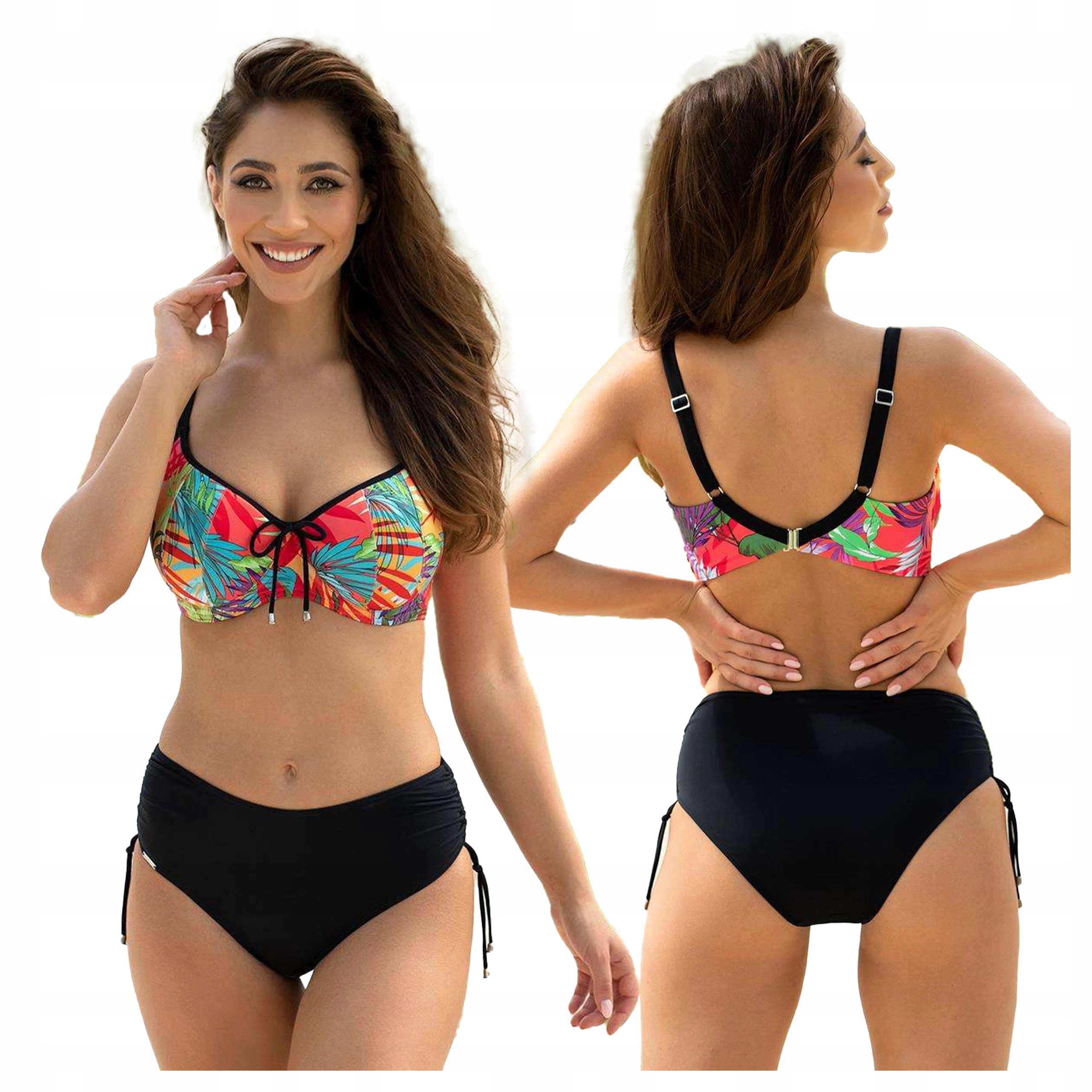 Dvoudílný vzorovaný plavkový kostým s velkým poprsím Magdalena 29 75D+M