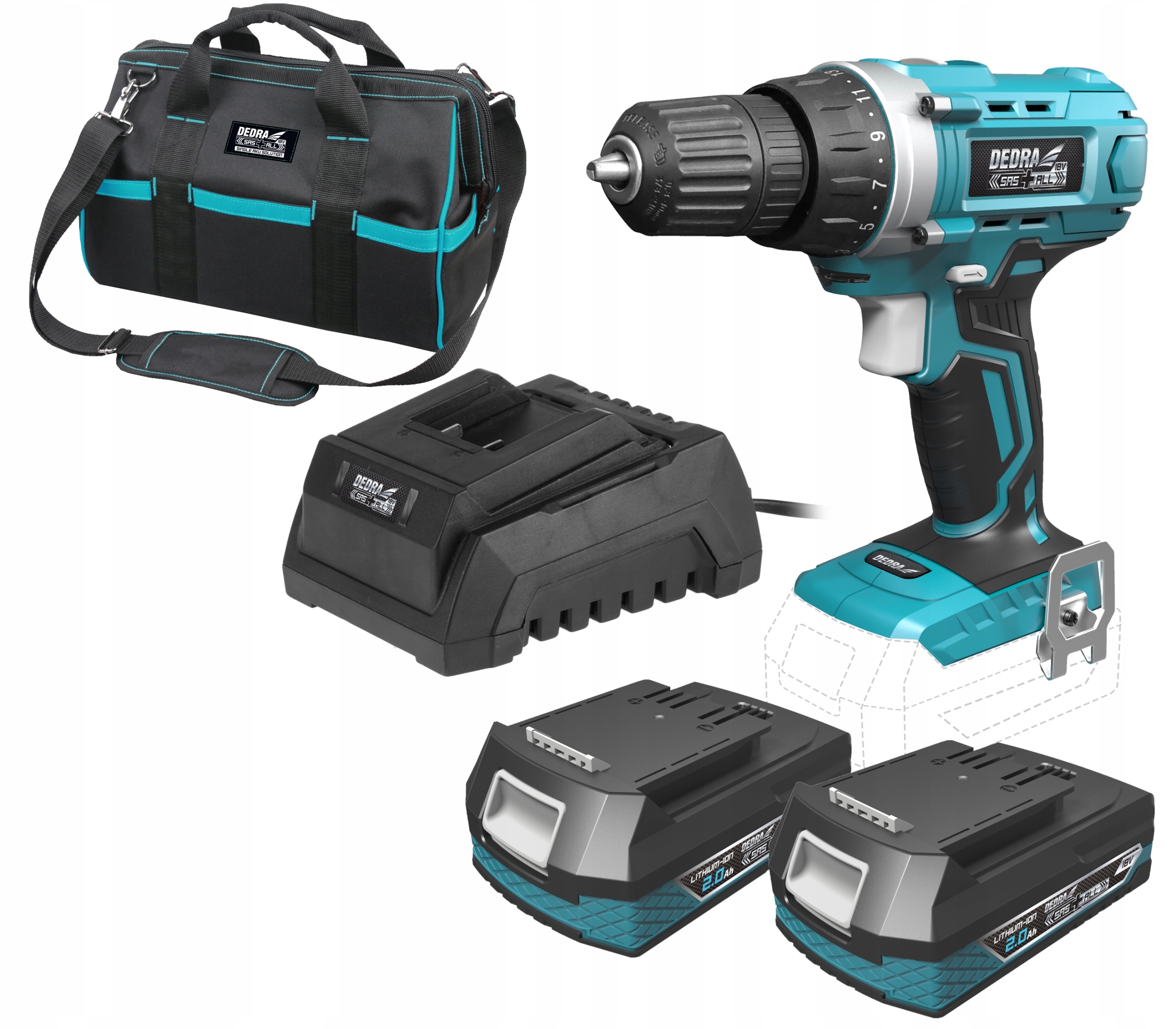 

Wiertarko-wkrętarka Dedra DED7040 18V Sas+all