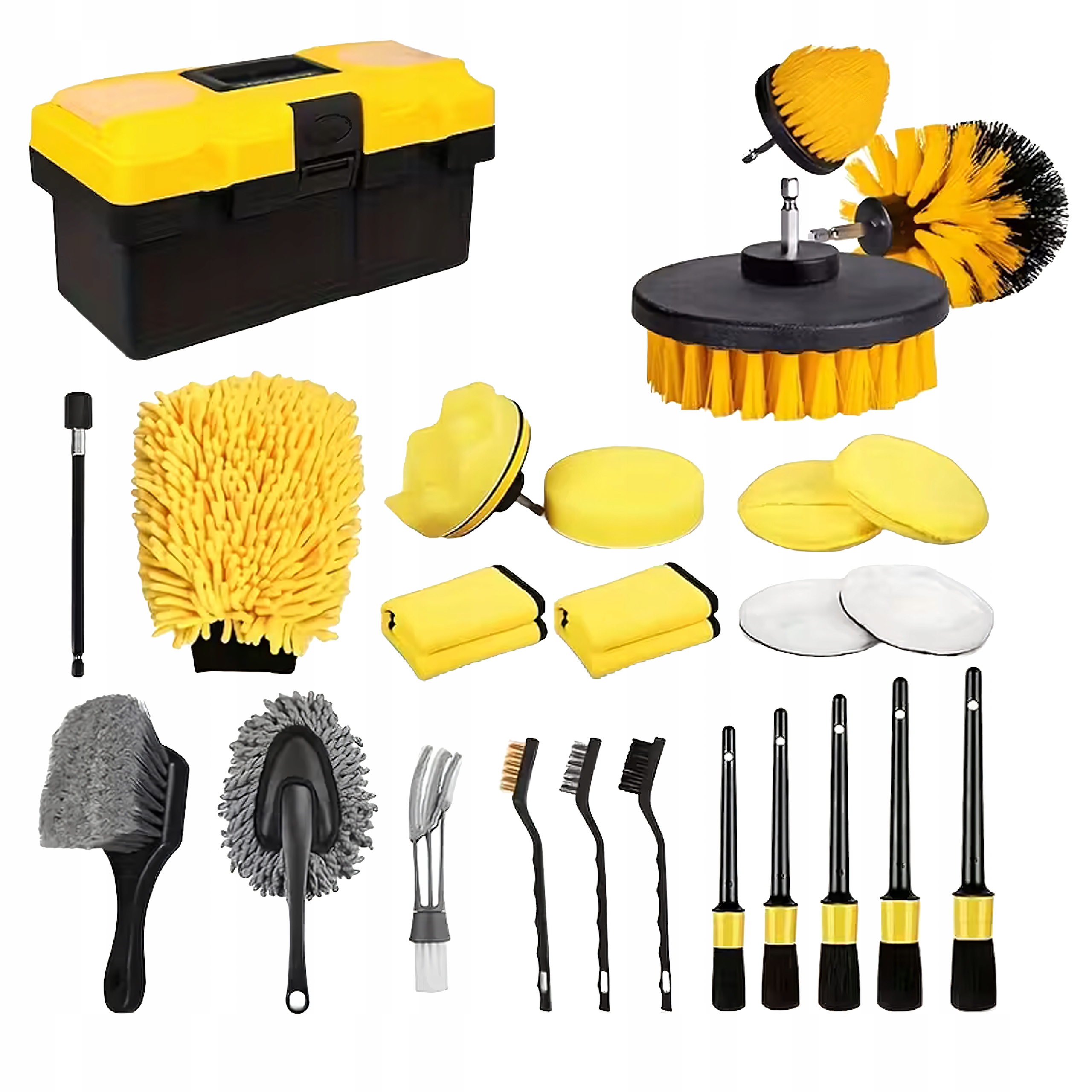 Sada Čistících Kartáčů Na Vrtačku XXL pro detailing čištění auta a auta Kartáče