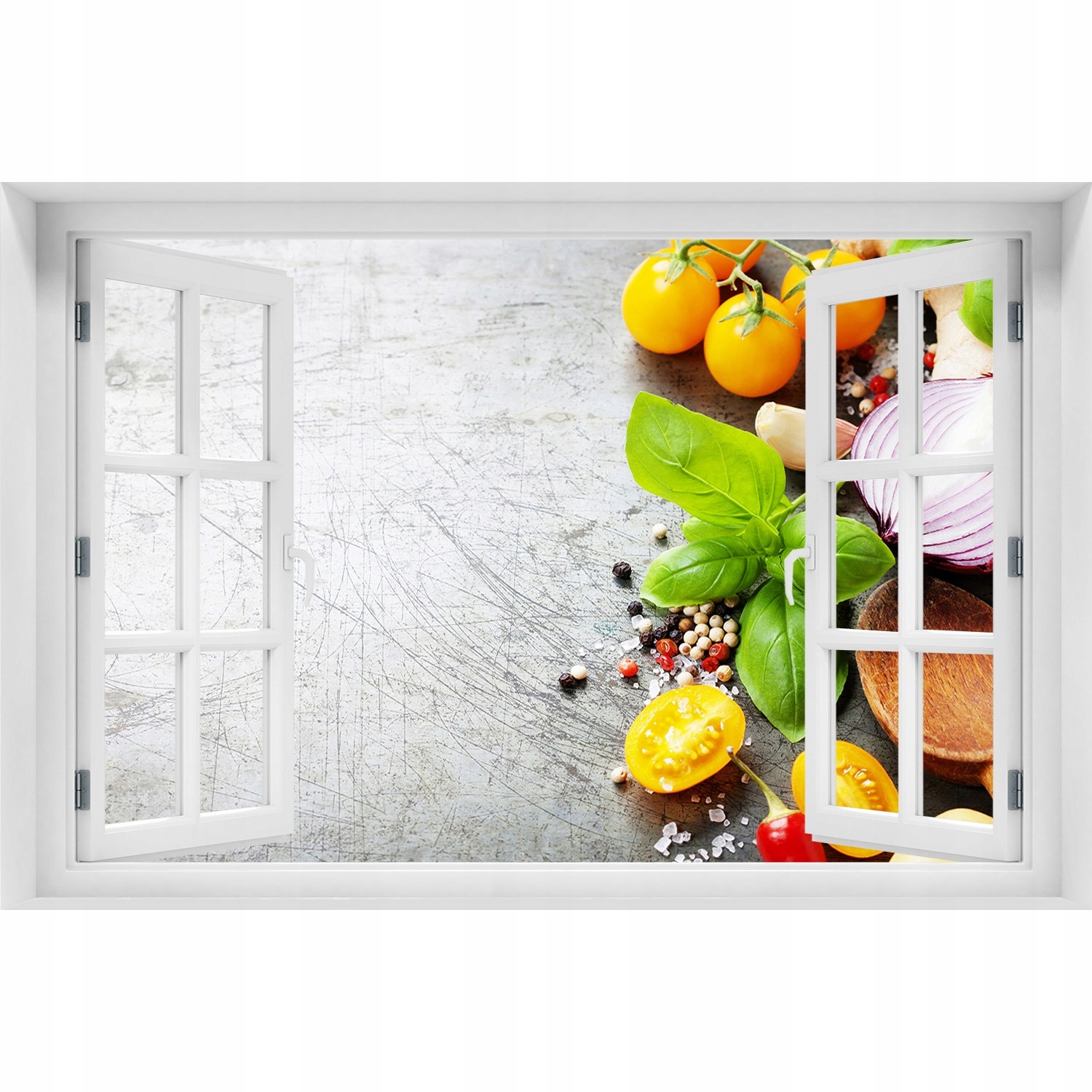 

3D Okno Naklejka na ścianę Warzywa 120x80