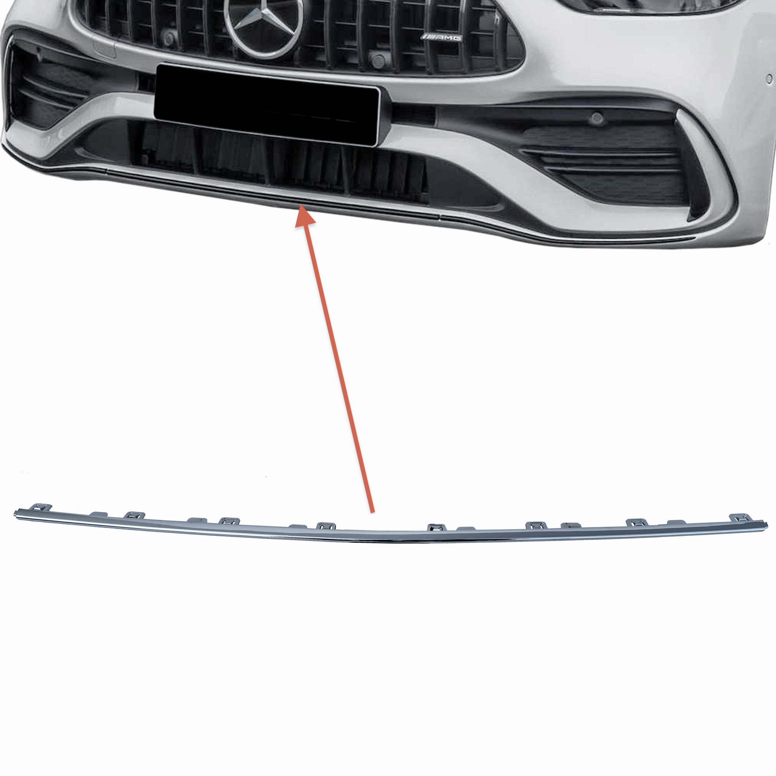 Ozdobná lišta středového nárazníku chrom Mercedes C-klasa W206 Amg 20-25R A20