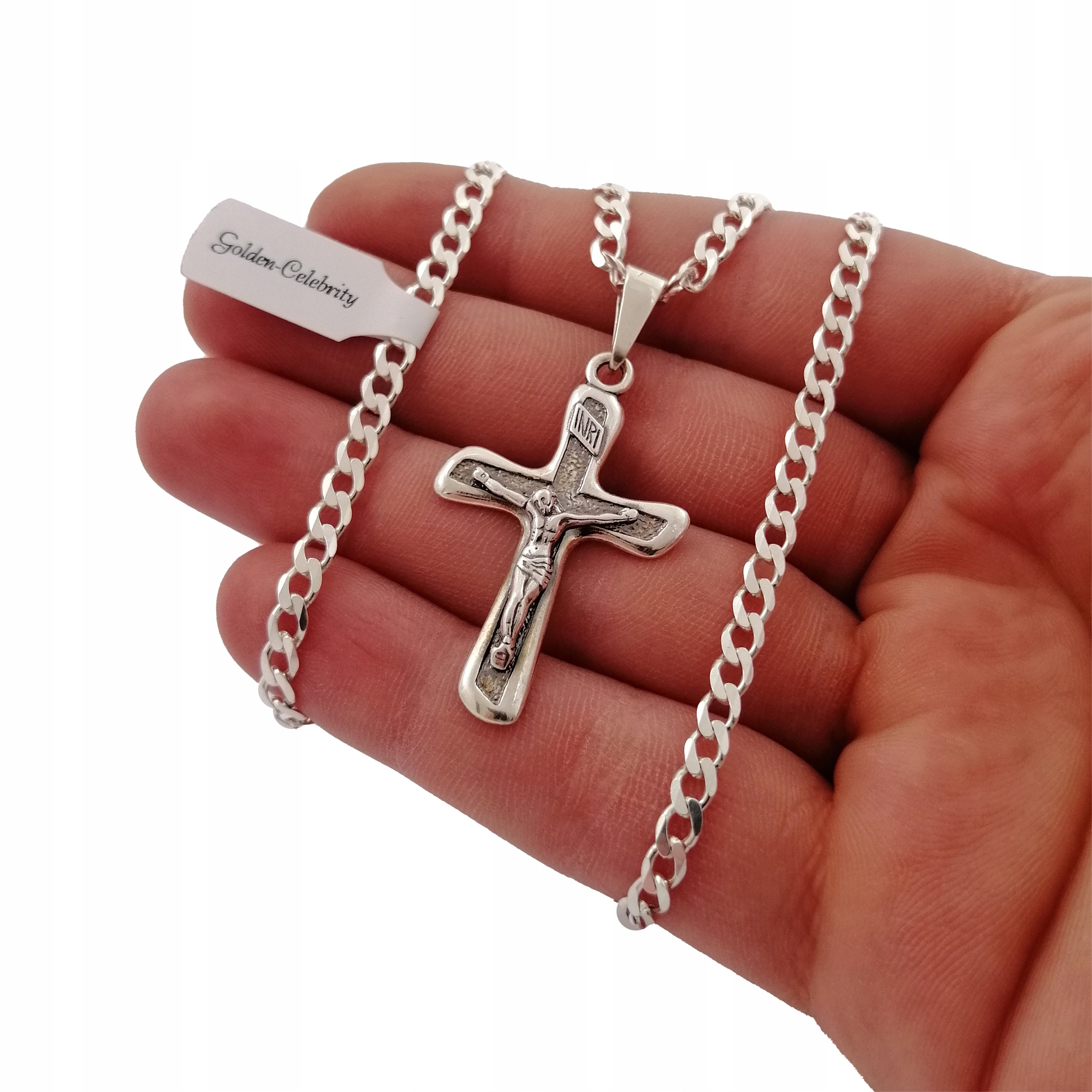 SREBRNY ŁAŃCUSZEK PANCERKA+KRZYŻYK 925 NA KOMUNIĘ Kod producenta Naszyjnik SREBRO PRÓBA 925 PREZENT