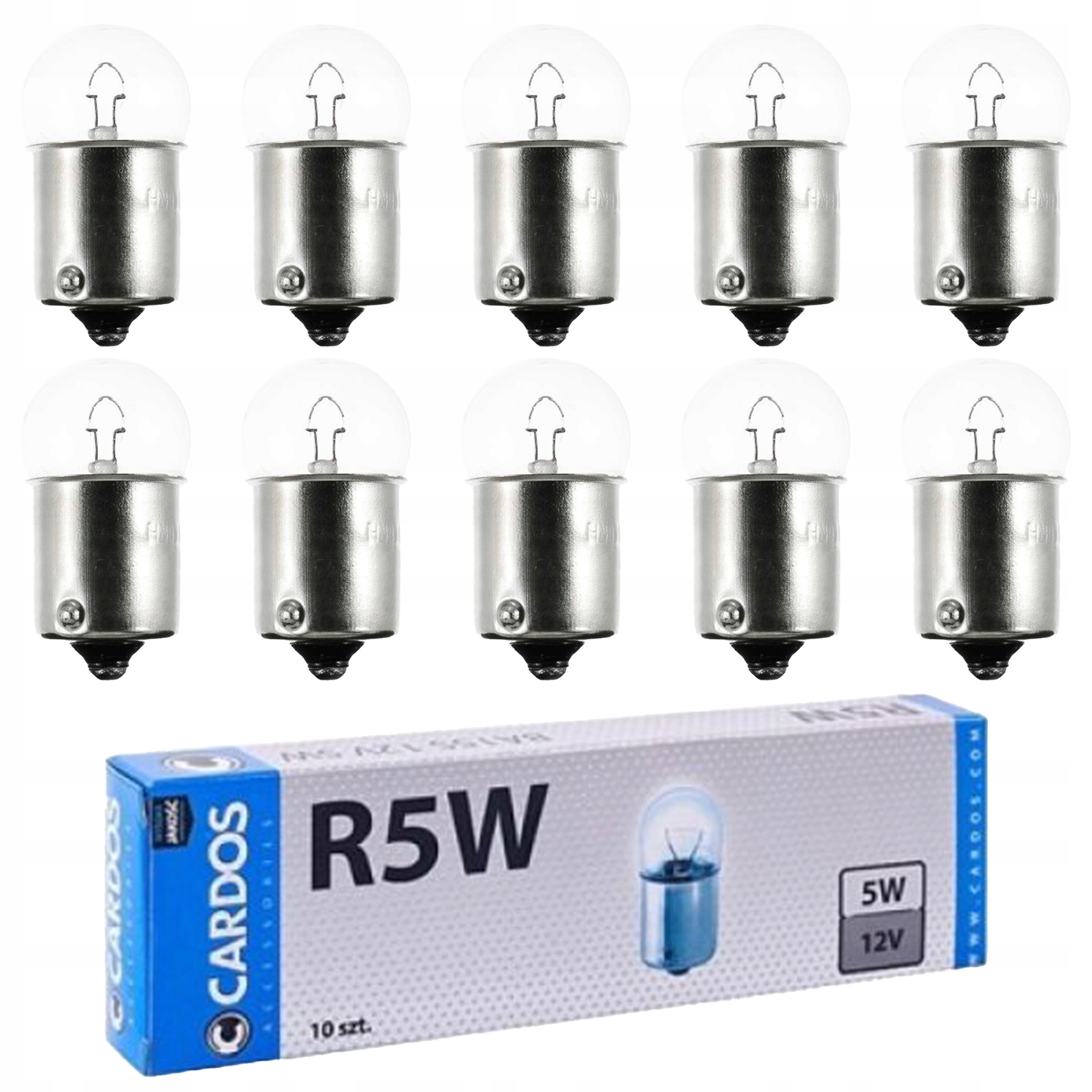 10x Żarówka R5W 12V 5W BA15S Postojówka Cardos K2