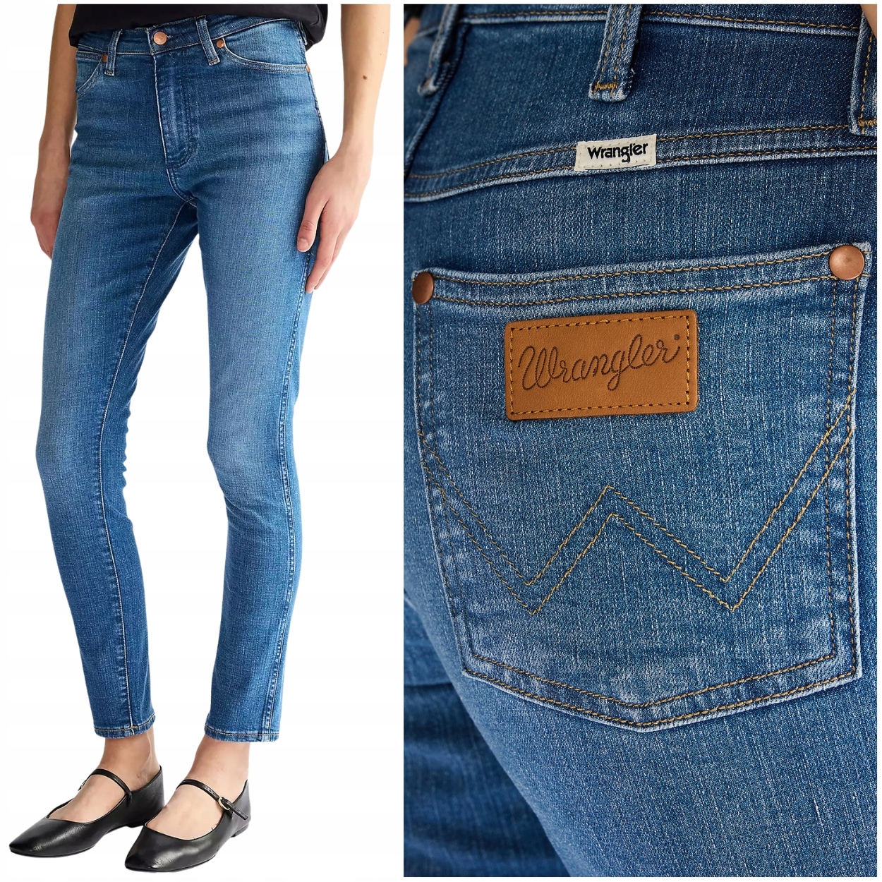 Wrangler Sienna Rebel Blue dámské džínové kalhoty úzké nohavice 7/8 W27 L30