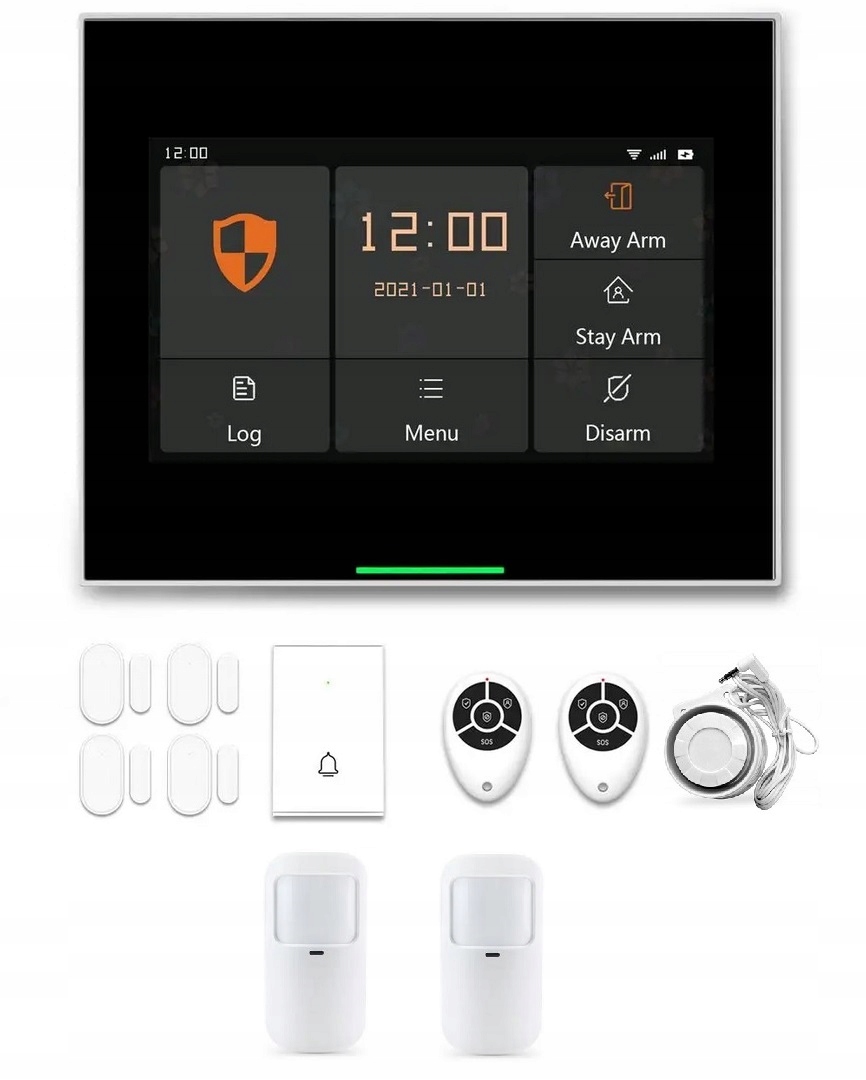 Bezdrôtový LCD Alarm 4.3" Gsm WiFi Zvonček Tuya Smart V Poľštine 2xPIR