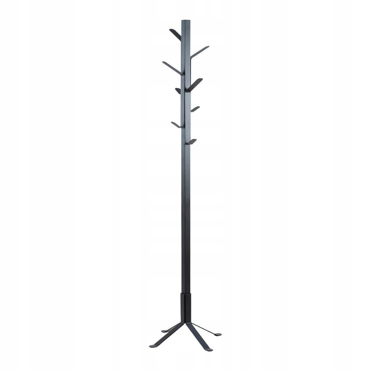 Věšák na oblečení do předsíně s 8 háčky, 181 cm, černý, z loftové oceli Vinson