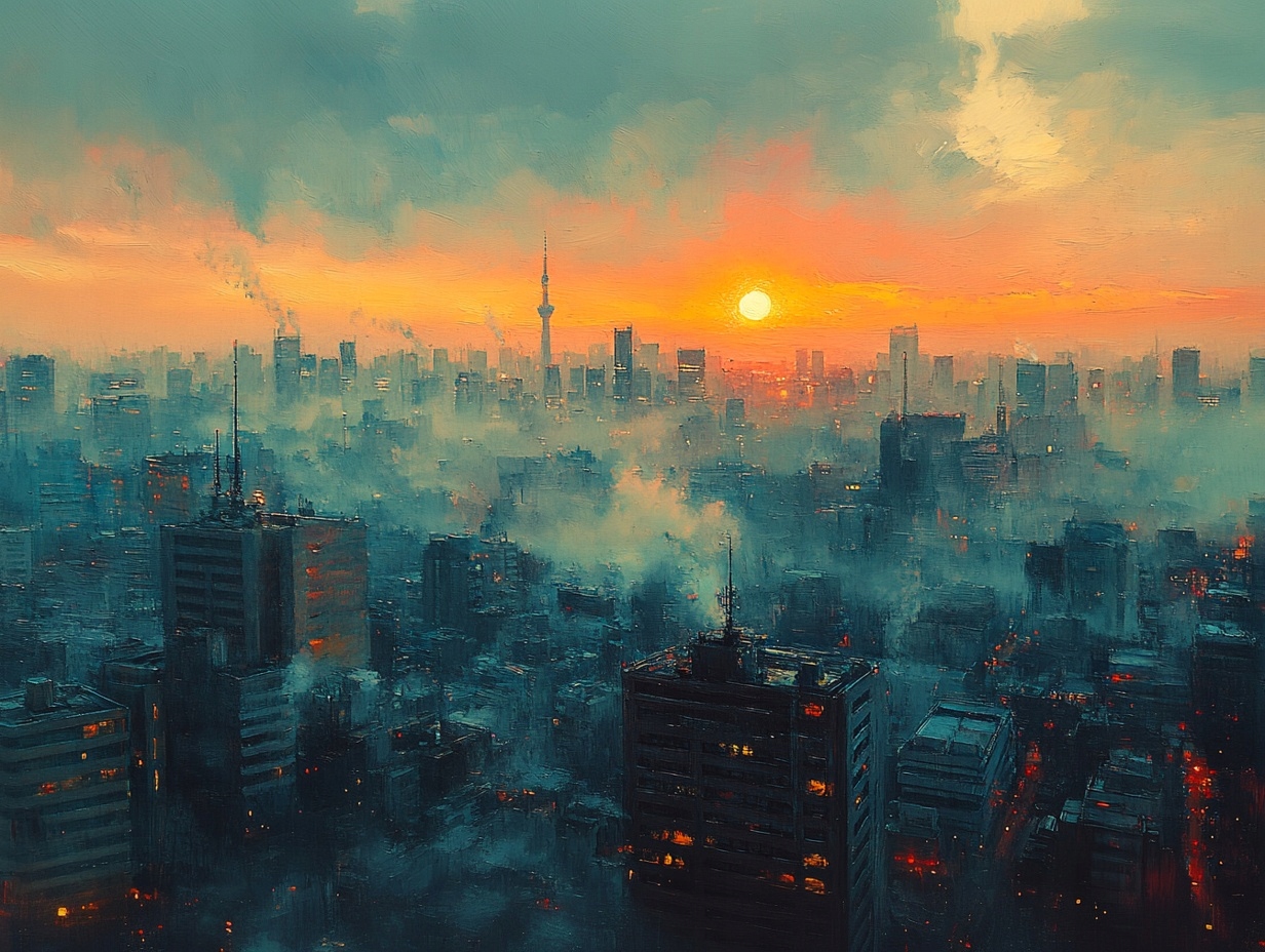 Obraz Na Plátně Canvas Město Panorama Tokio Skytree Večer Západ 80x60