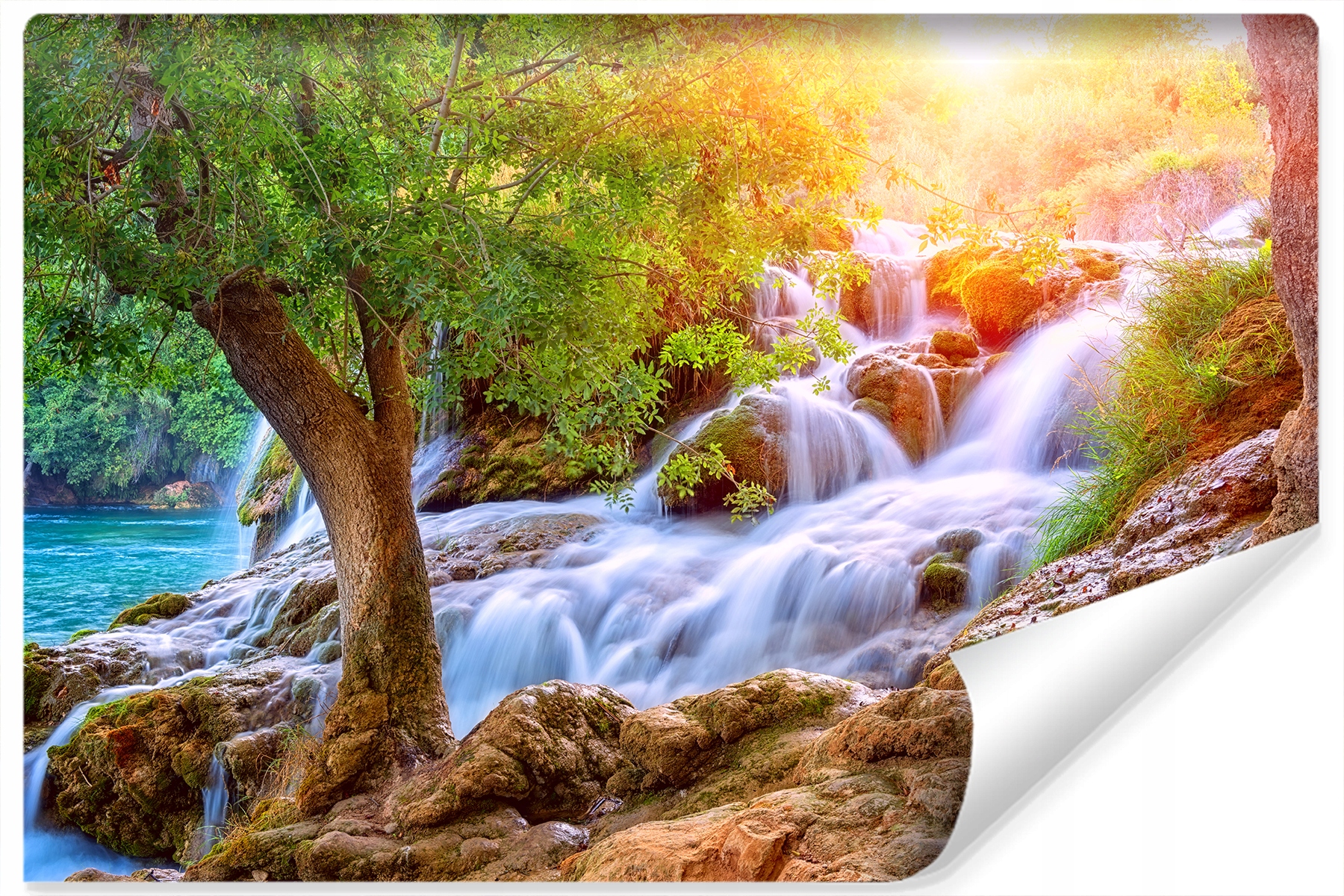 Fototapeta Slunce Vodopád Zeleň 3D dekorace 360x240