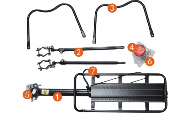 BAGAŻNIK ROWEROWY ALUMINIUM MOCNY TYLNY UNIWERSALNY 50KG NA ROWER Obciążenie maksymalne 50 kg