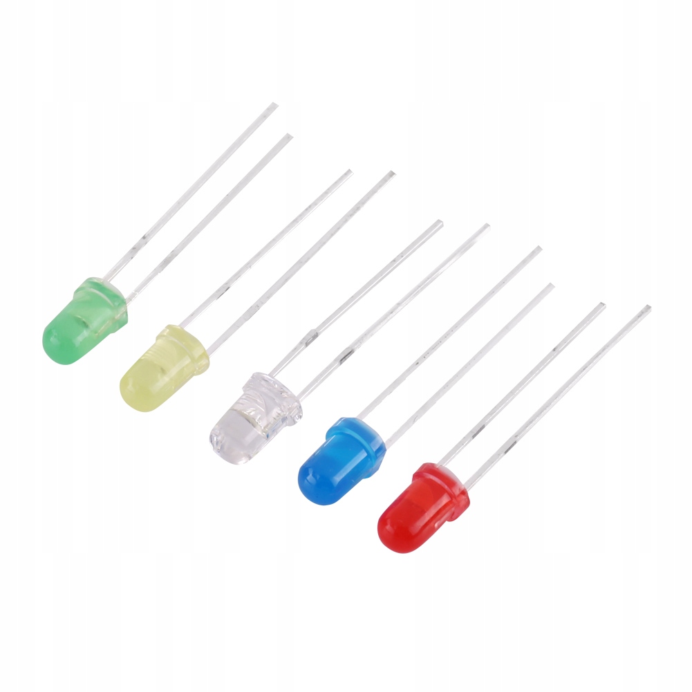 ZESTAW DIODY LED BIAŁE I KOLOROWE DIP 3mm - 500szt