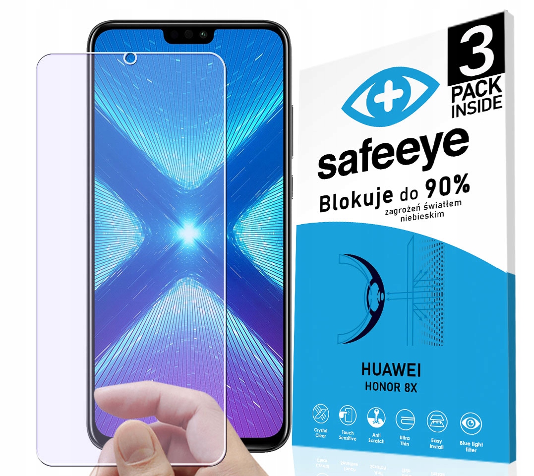 

3x Anti Blue Szkło Hybrydowe Do Huawei Honor 8X
