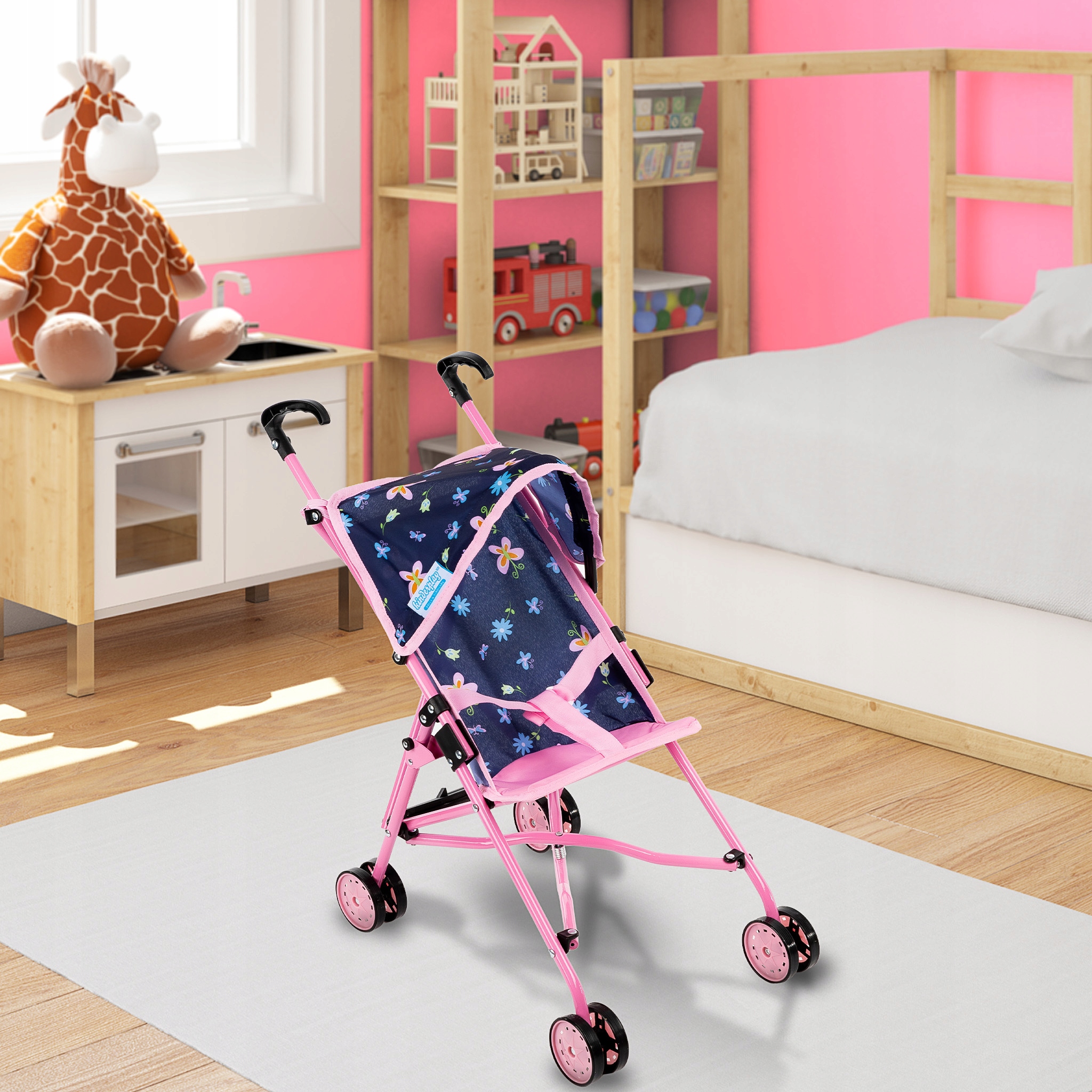 KINDERPLAY WÓZEK DLA LALEK SPACERÓWKA LEKKI SKŁADANY PARASOLKA SPACEROWY Kod producenta KP0290I