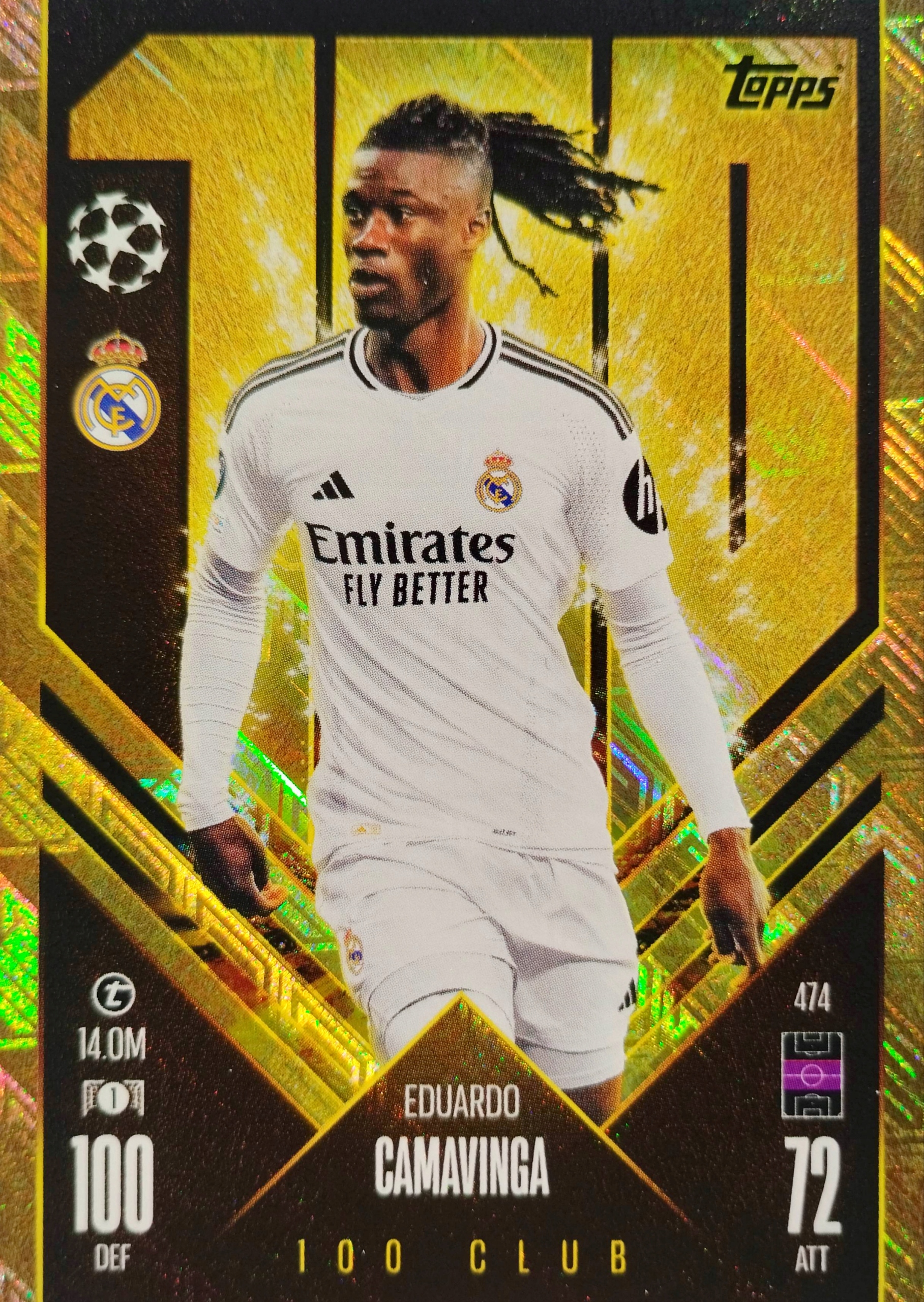 TOPPS MATCH ATTAX 2024-2025 100 CLUB 474 EDUARDO CAMAVINGA REAL