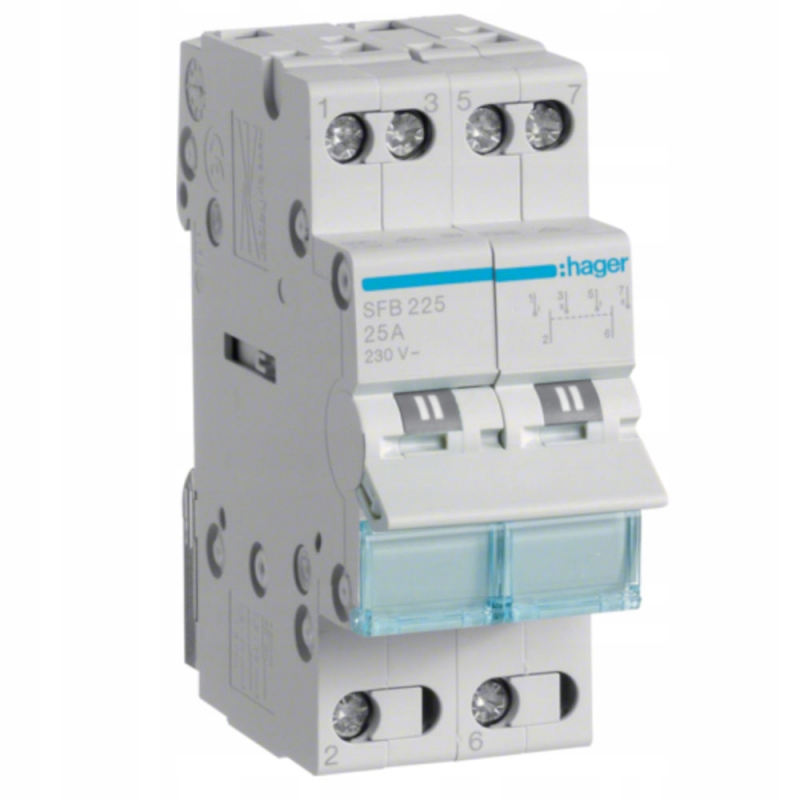 Hager Przełącznik wyboru zasilania sieci I-0-II 2P 25A 230V SFT225
