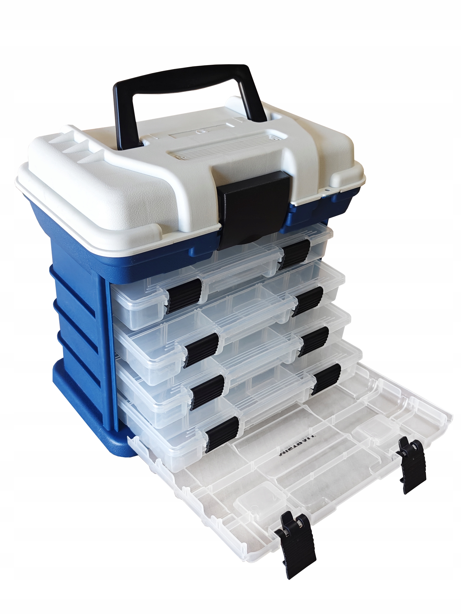 Mistrall Solidna skrzynka na akecesoria wędkarskie 4 pudełka szuflady