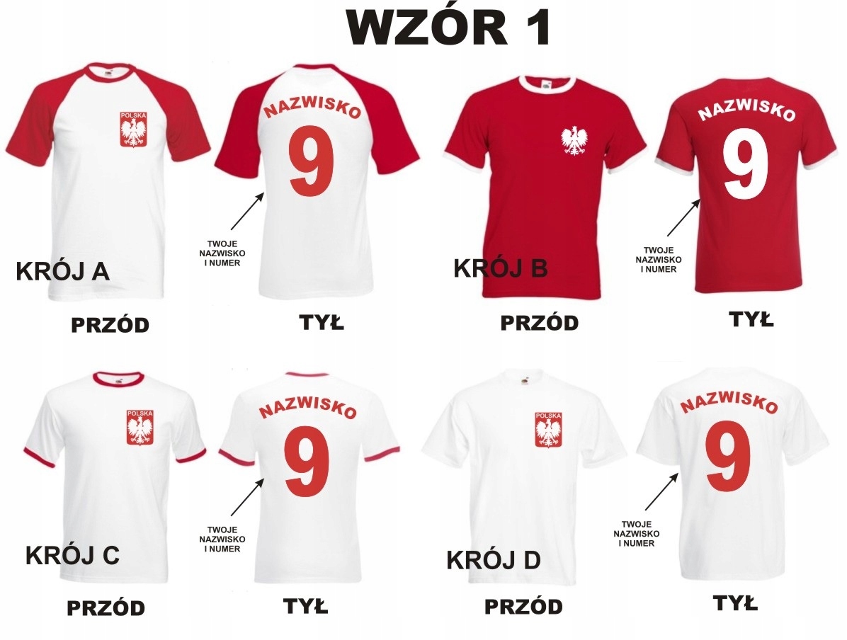 KOSZULKA Z TWOIM NADRUKIEM POLSKA KIBICOWSKA 2024 MISTRZOSTWA EUROPY HIT! Kolor biały