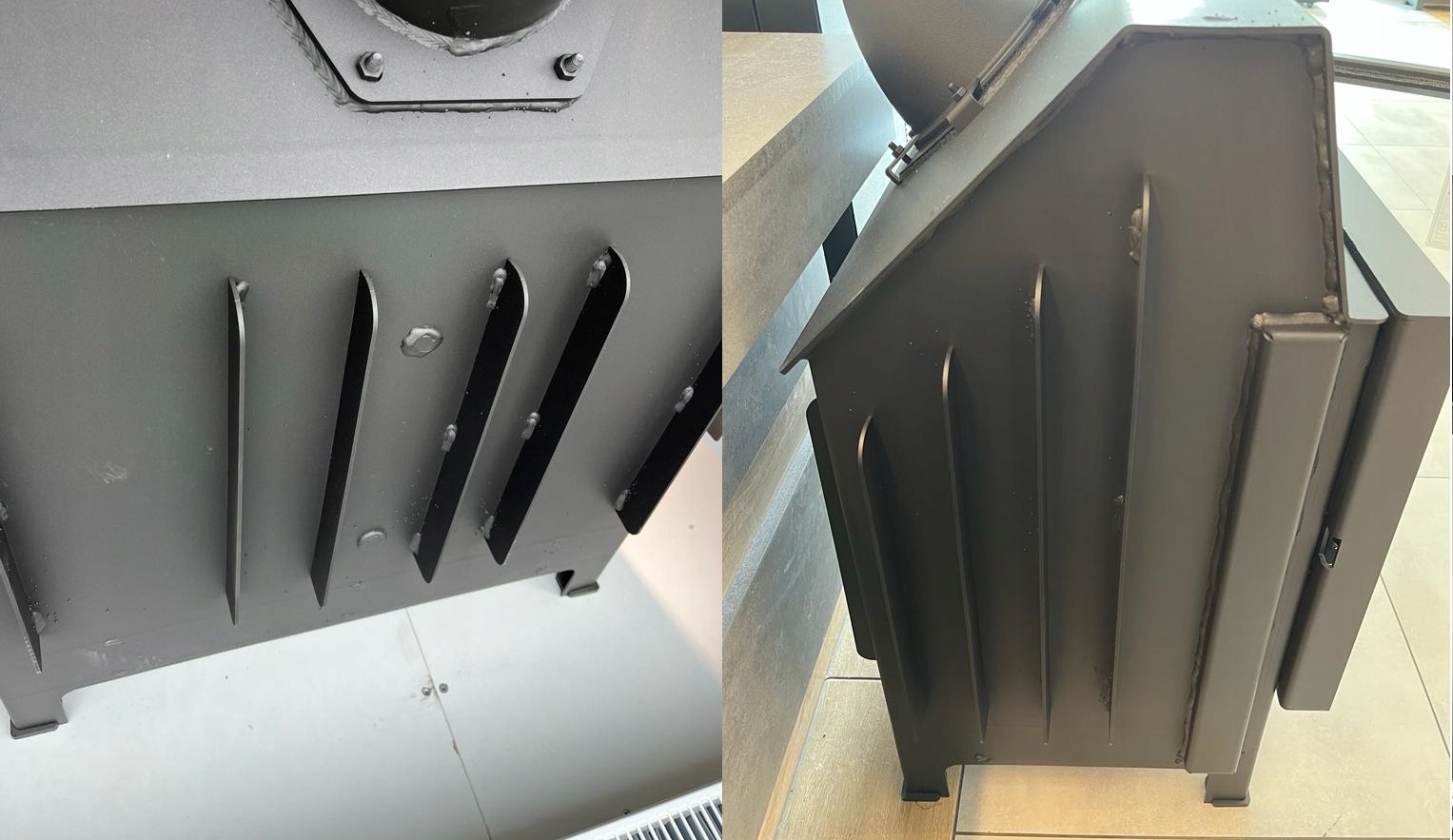 ~ EKO WKŁAD KOMINKOWY kominek ZIBI12 DECO prawy BS Średnica rury wylotowej 180 mm