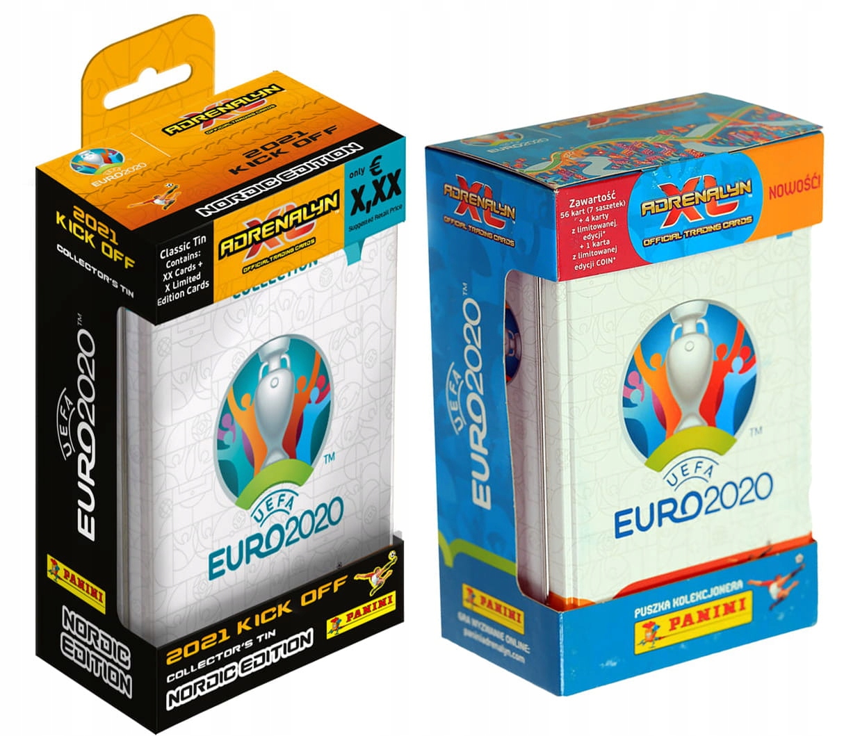 2 x Duża Puszka 144 karty Euro 2020 Kick Off 2021