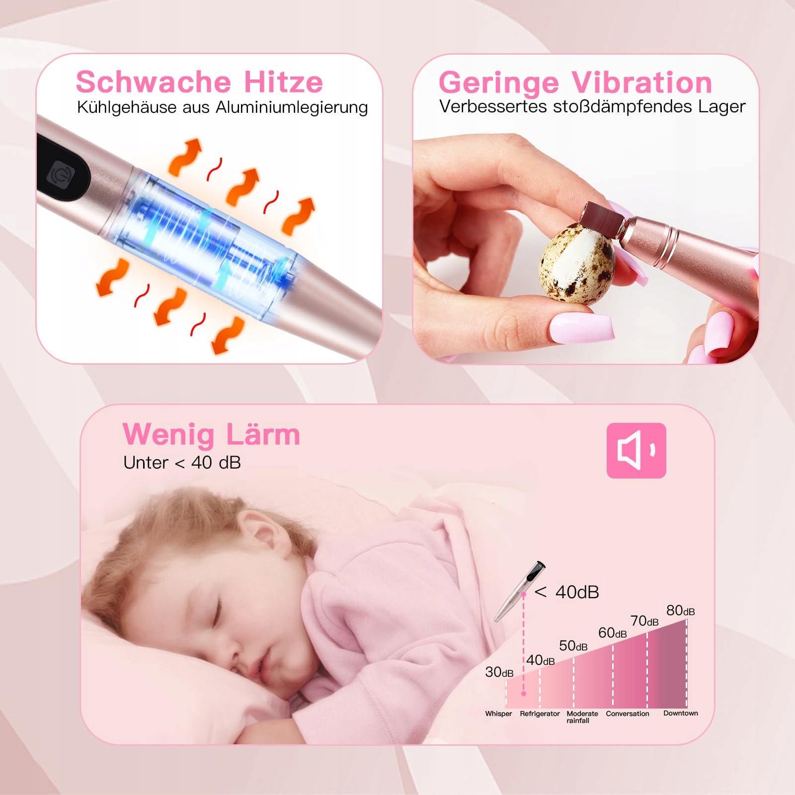 HEBECA Zestaw Manicure Pedicure Bezprzewodowy 12w1 Złoty — miniatura 5