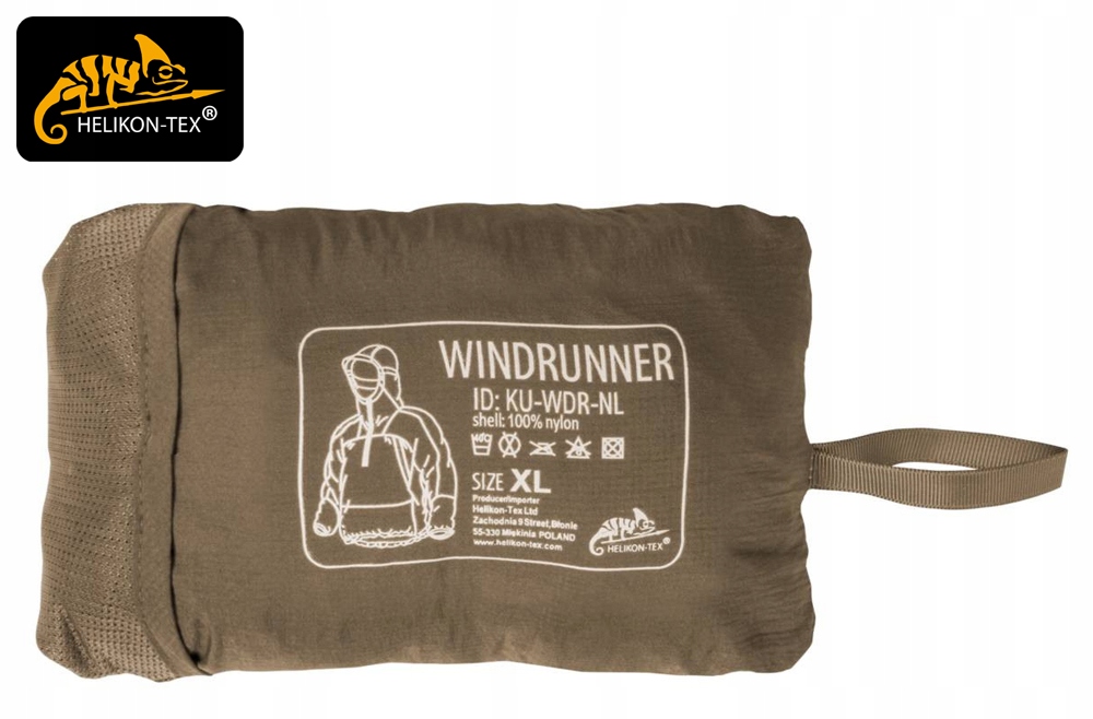 KURTKA MĘSKA WIATRÓWKA Z KAPTUREM WINDRUNNER SKŁADANA Czarna Kaptur z kapturem