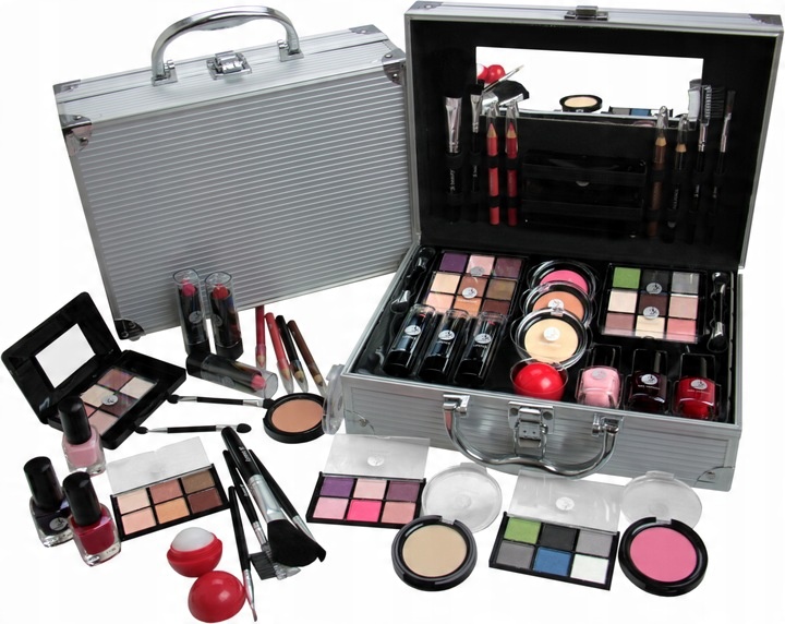 Kuferek Walizka Na Kosmetyki Makijaż Cienie Zestaw