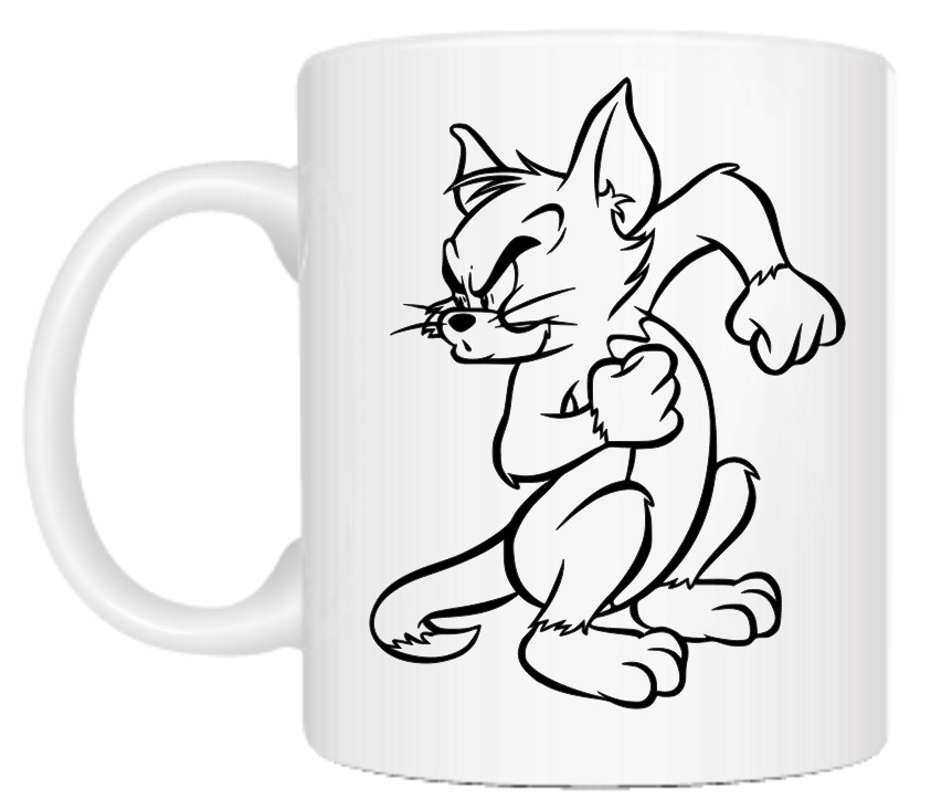 ŚMIESZNY KUBEK ZAPRASZAM WYPIERDAL*Ć DO PRACY URODZINY F*CK YOU TOM & JERRY Materiał ceramika
