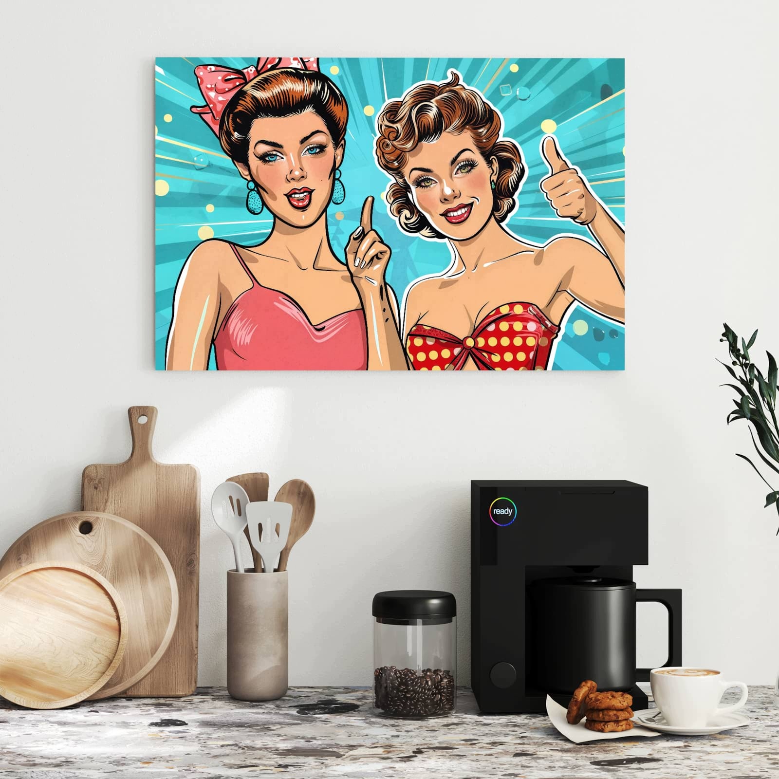 Magnetická tabule Retro Kobiety Ilustrace 60 × 40 cm
