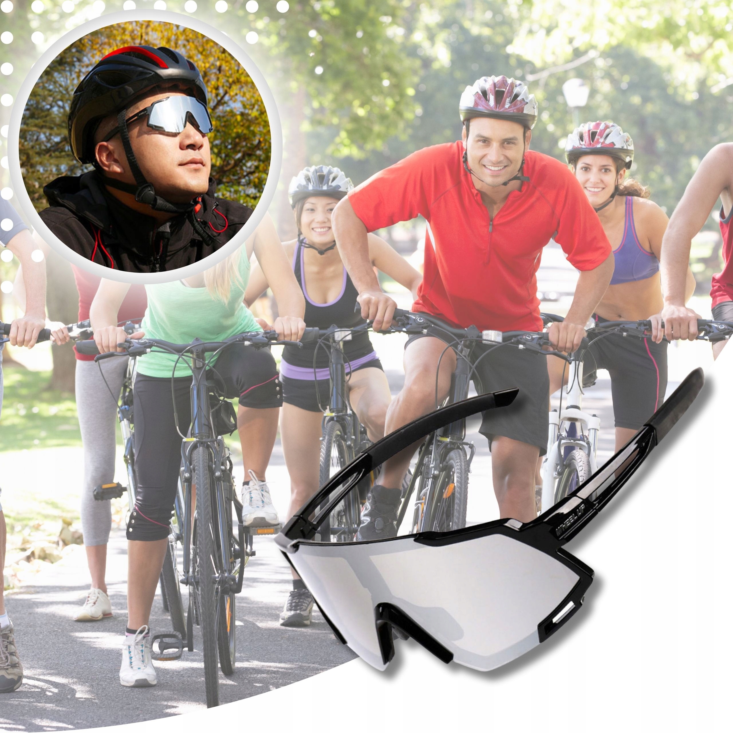 OKULARY ROWEROWE FOTOCHROMOWE OKULARY NA ROWER SPORTOWE FOTOCHROMY + CZAPKA Model OKULARY FOTOCHROMOWE CZARNE