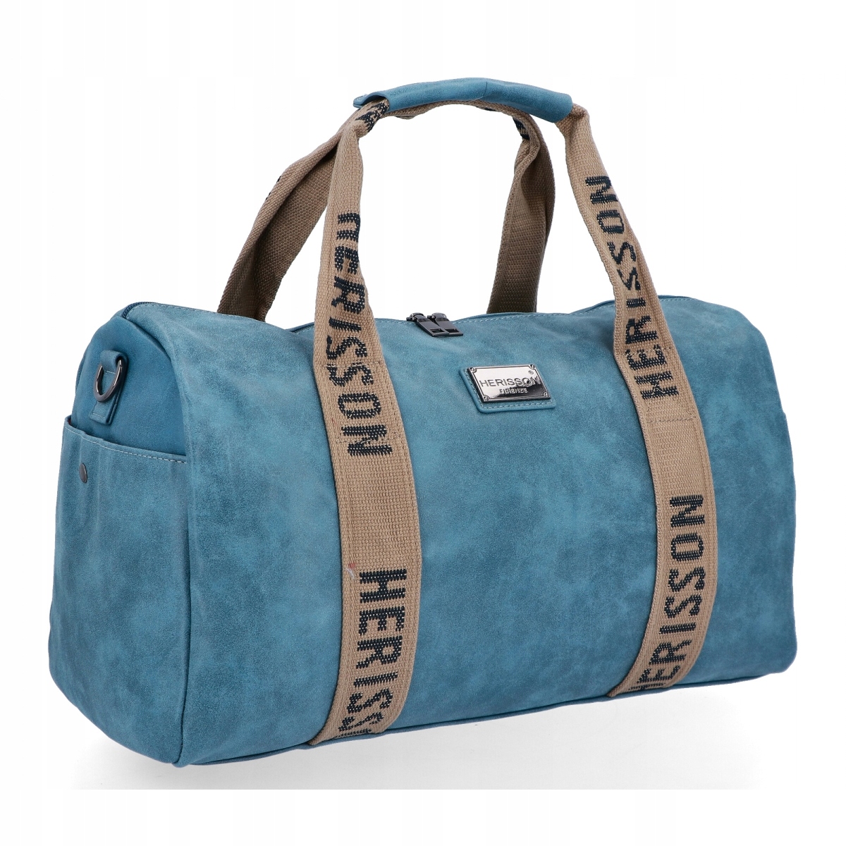 Cestovní kožená velká dámská modrá cestovní taška Herisson HR2102A662