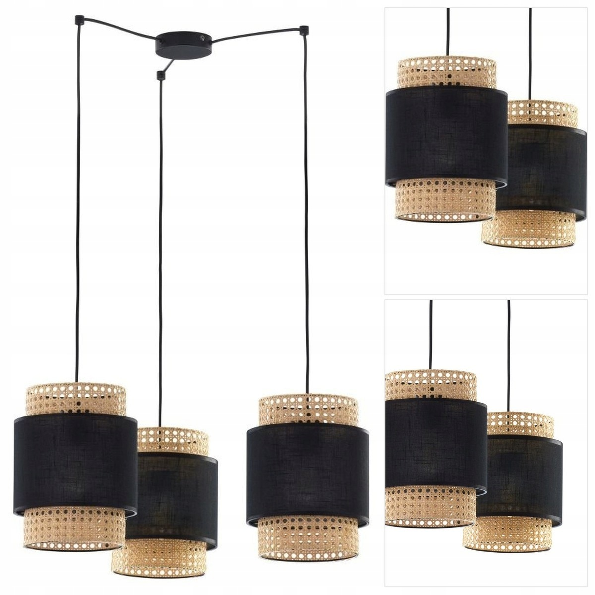 Závěsná Boho béžová s přírodními prvky a leskem pro jídelnu Tk Lighting