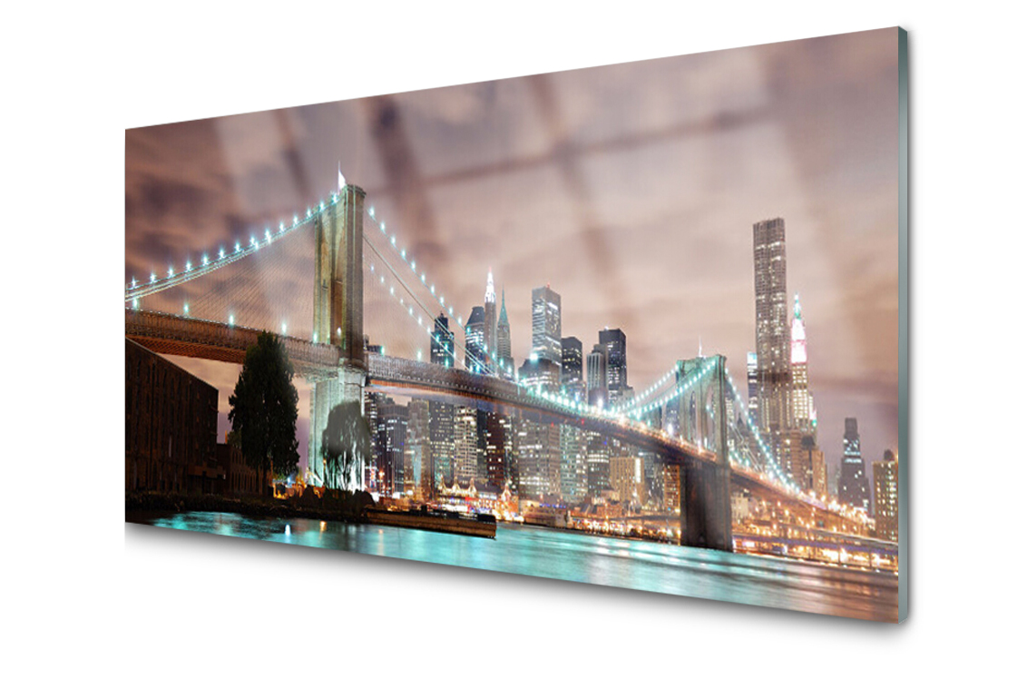 

Panel szklany dekor Most Miasto Brooklyn 120x60