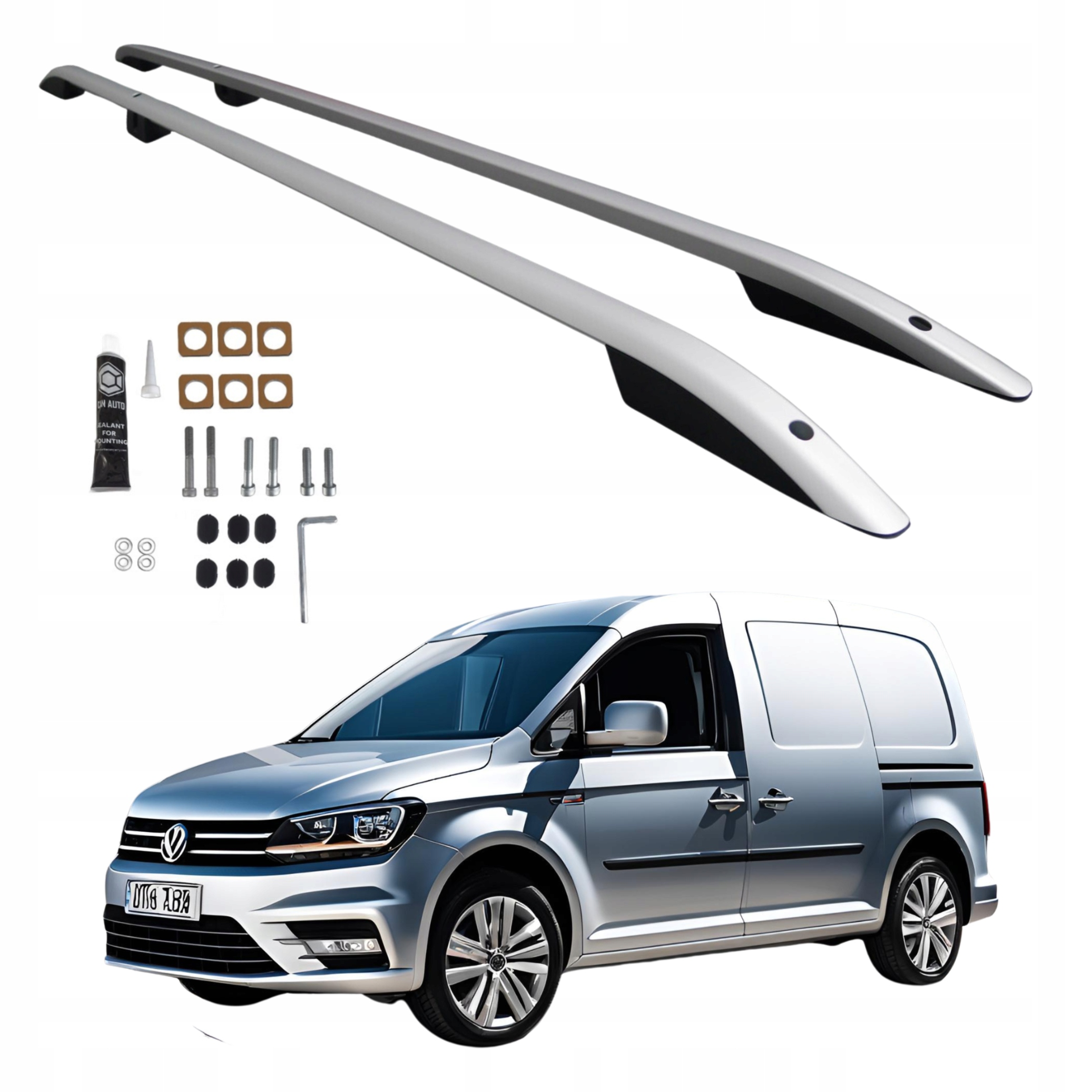 Střešní nosiče Volkswagen Caddy krátké L1 od 2003 do 2020 Stříbrné