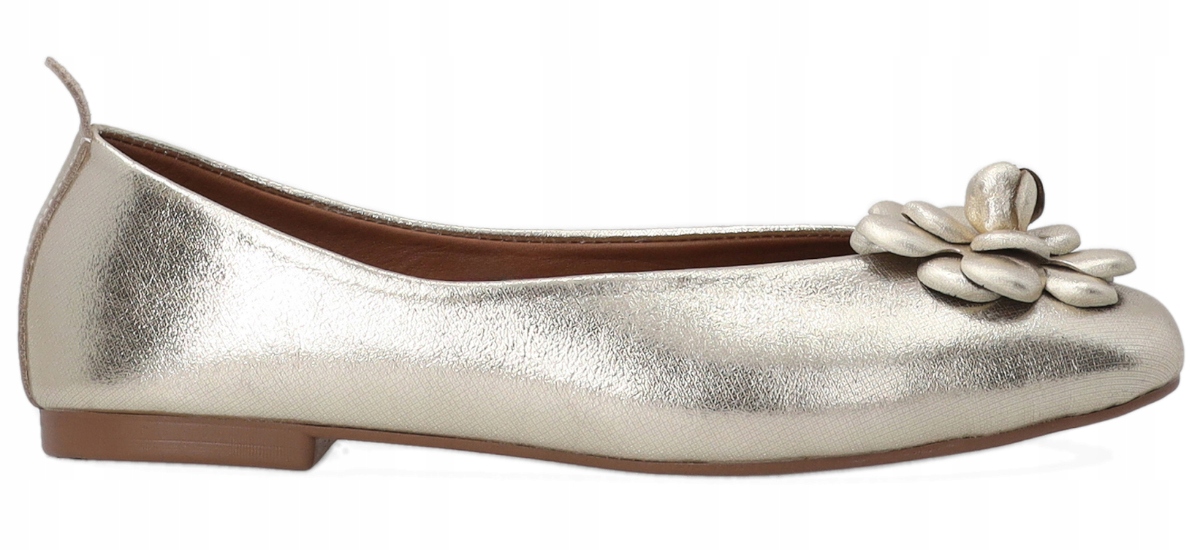 Venezia Zlaté dámské kožené baleríny 37