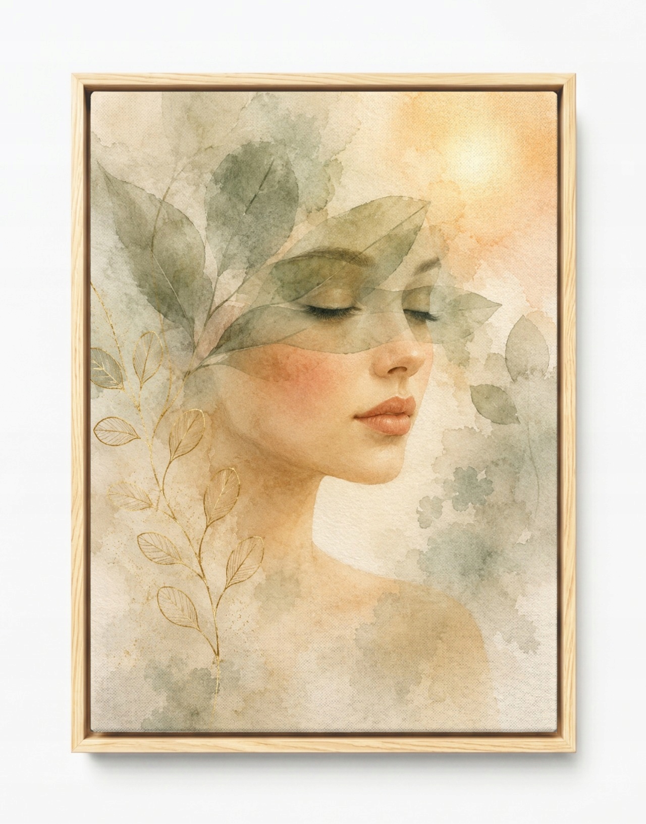 Obraz Rám Americký Box Portrét Žena Dívka Vegetace Slunce 60x80