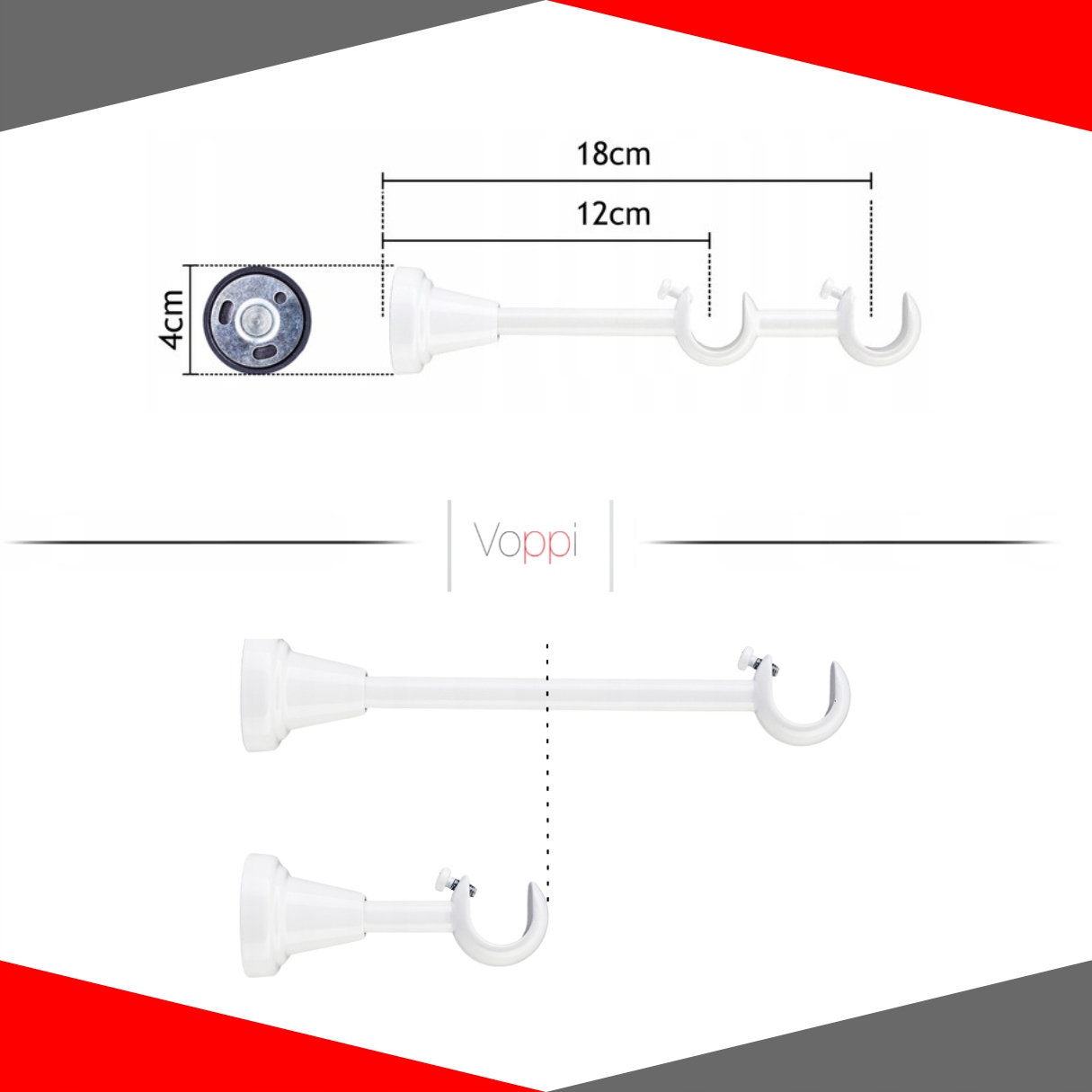 KARNISZ SIMPLE CICHE KÓŁKA PODWÓJNY 19+19 MM / 240 Długość drążka 240 cm