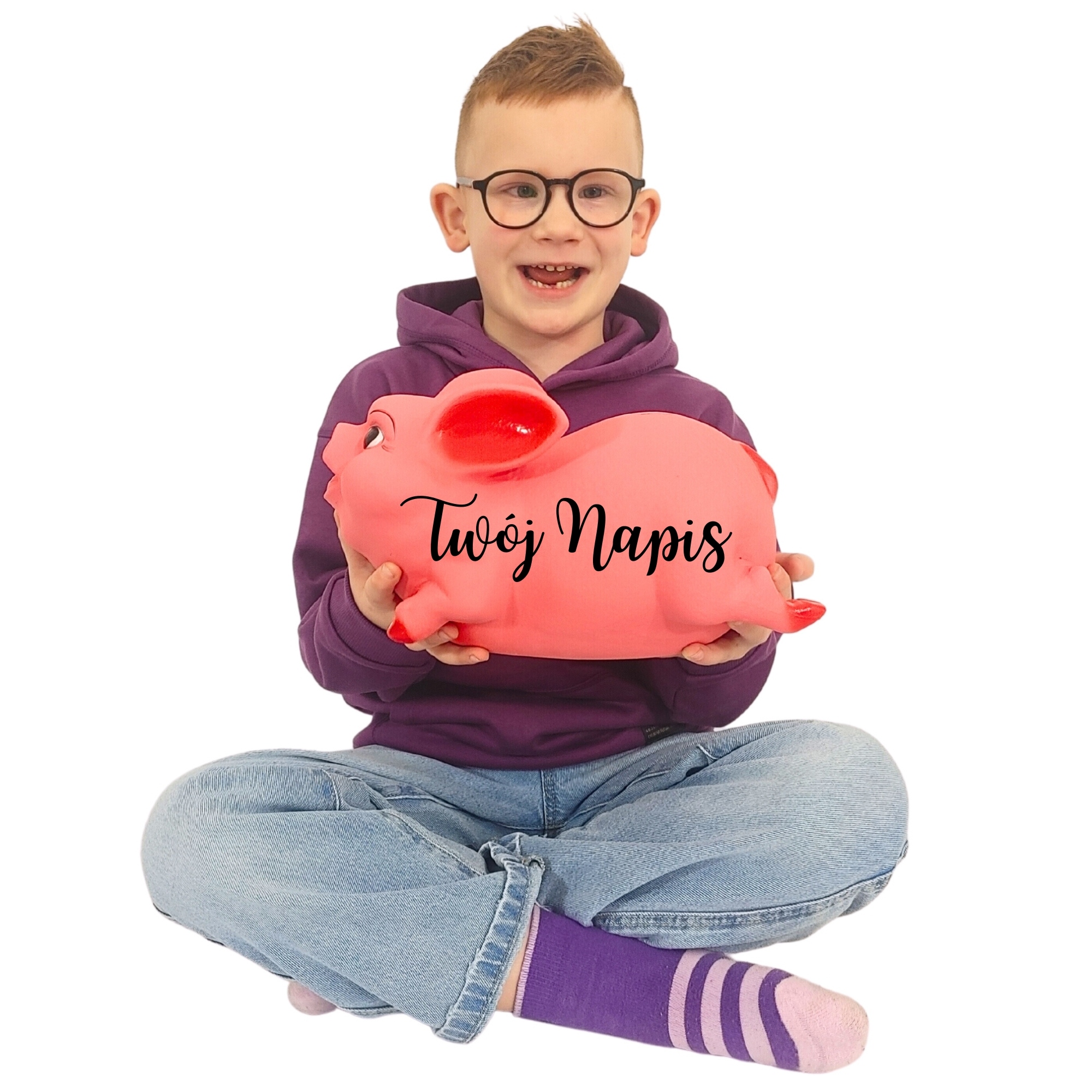 Velká Pokladnička Keramické prasátko na rozbití Růžová pro holčičku chlapce