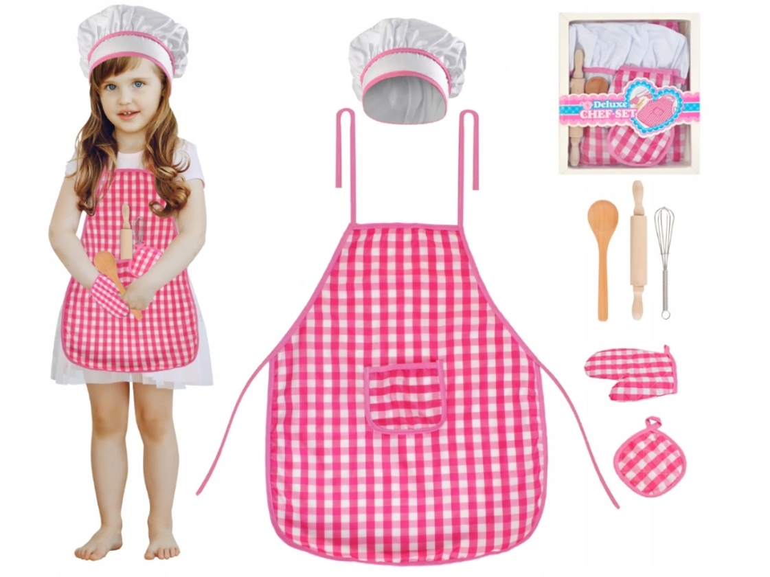 

Fartuszek Dla Dzieci Zestaw Kucharza 7w1 Wałek Akc