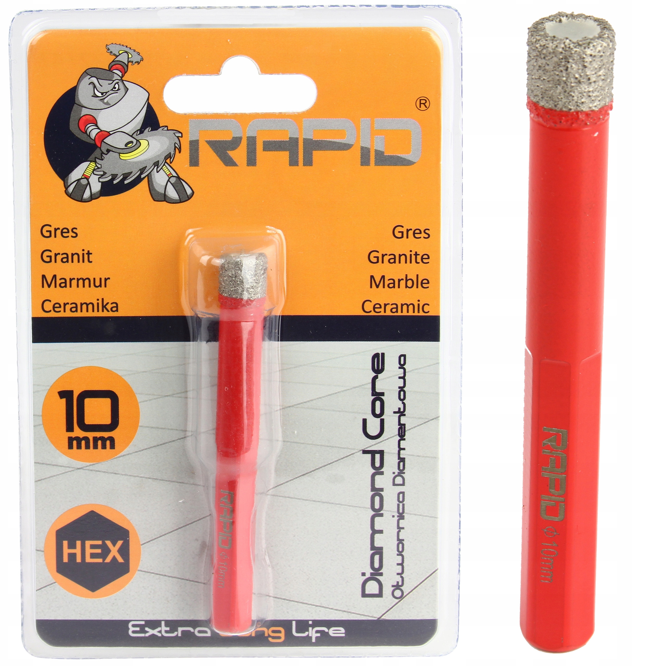 

Wiertło Diamentowe 10mm Gresu płytek Otwornica Hex