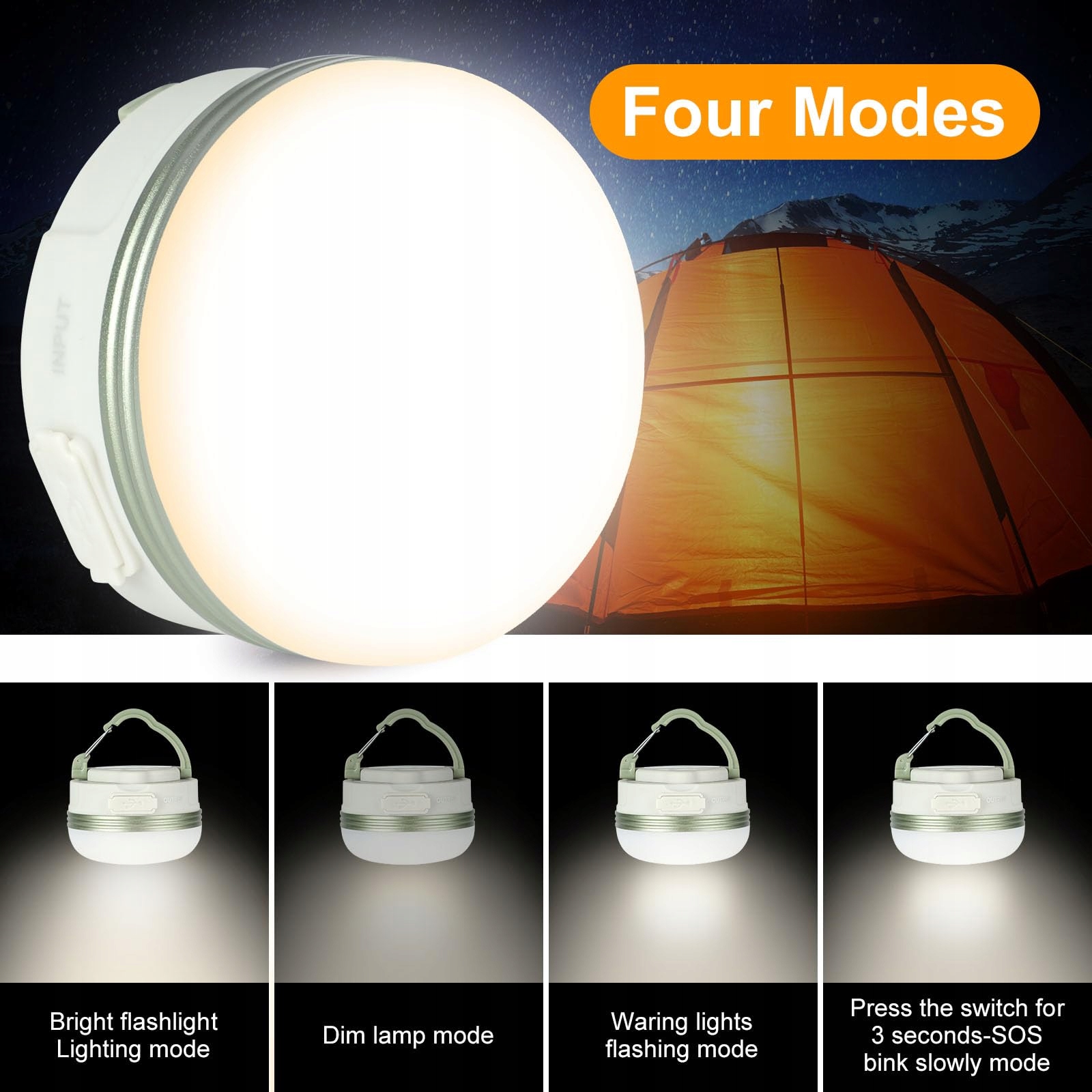 FLINTRONIC Latarka Campingowa LED USB 1800mAh Powerbank 4 Tryby SOS — miniatura 4