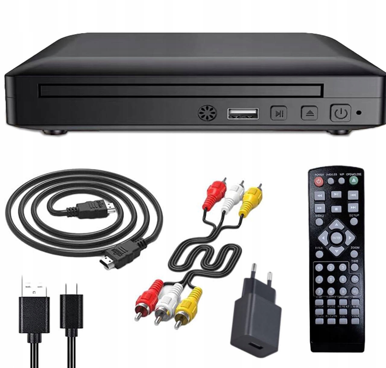 DVD Přehrávač Usb Cd/evd/dvd Hd 1080P S Hdmi/av Pro Tv, Černý, Sada Mini