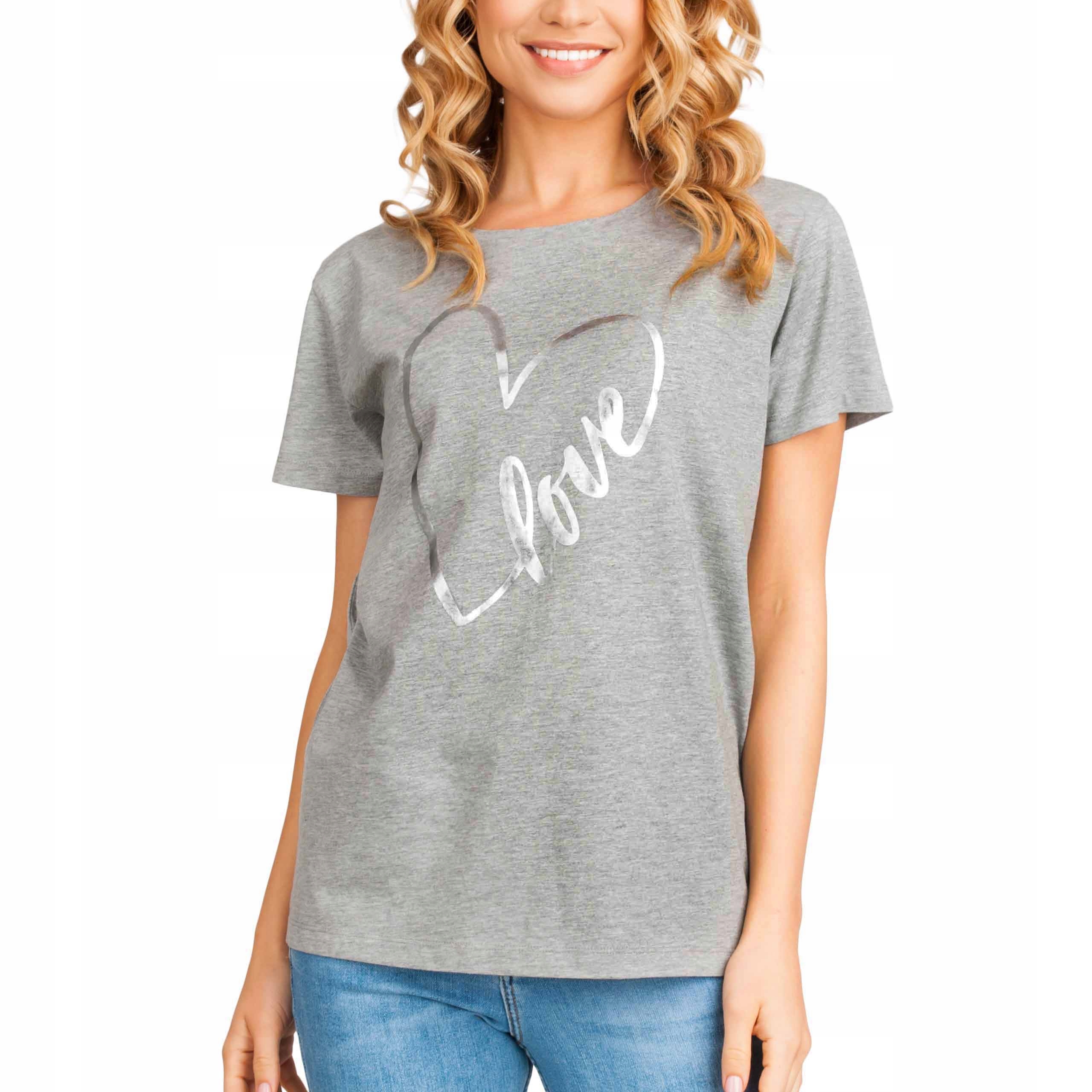 

T-shirt damski Koszulka Krótki Rękaw Serce XL