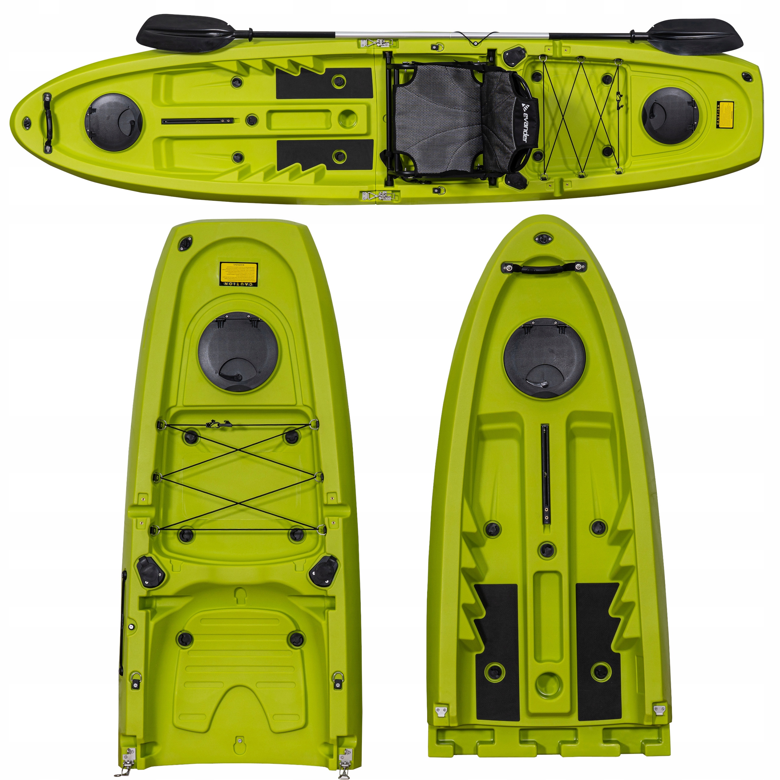 Modułowy Kajak Rekreacyjny 330CM Składany Kajak 2 Moduły Wiosło Siedzisko