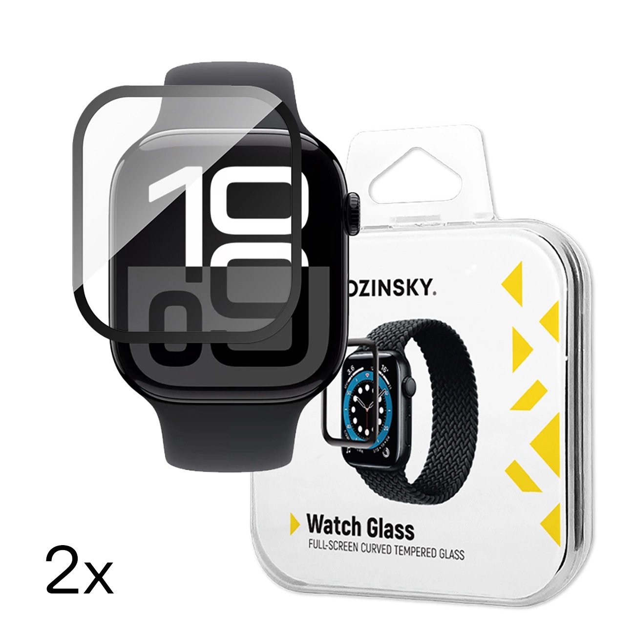 Szkło hartowane Wozinsky Full Glue z czarną ramką do Apple Watch 46mm