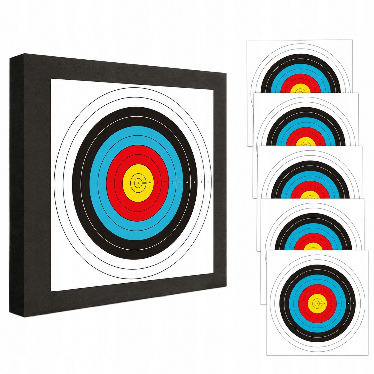 Tarcza łucznicza Three Archers 50x50x5 cm piankowa 5 tarcz gwoździe