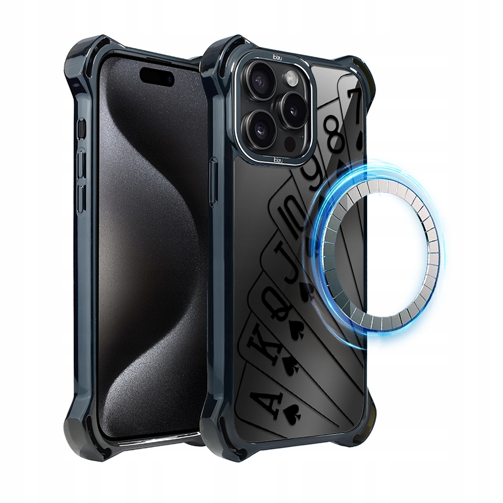Pouzdro pro iPhone 15 Pro Ibizu DropGuard Ultra s MagSafe, Herní karty