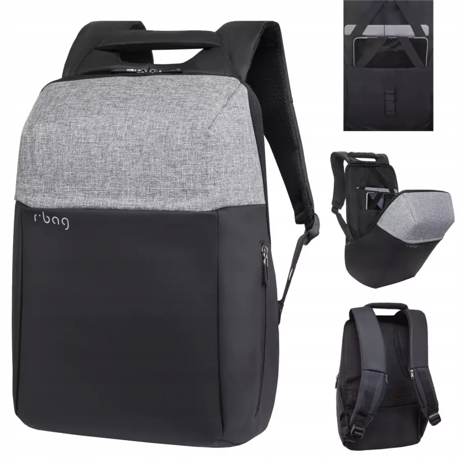 R-bag Batoh Na Notebook 13-15,6" Tablet s Usb Fort Black Grey