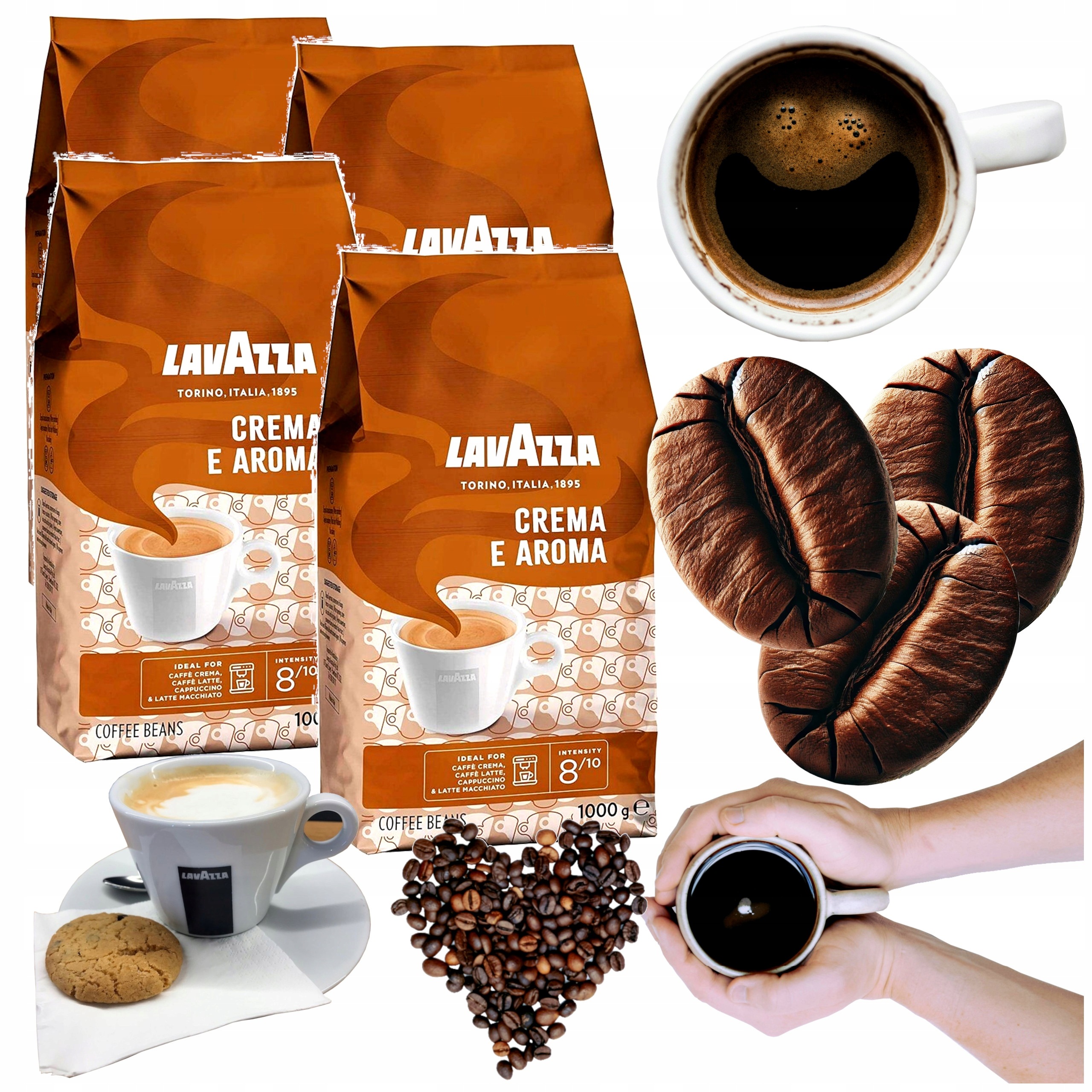 Káva zrnková 4 kg, krémová směs Lavazza Crema e Aroma 4x 1000 g italská