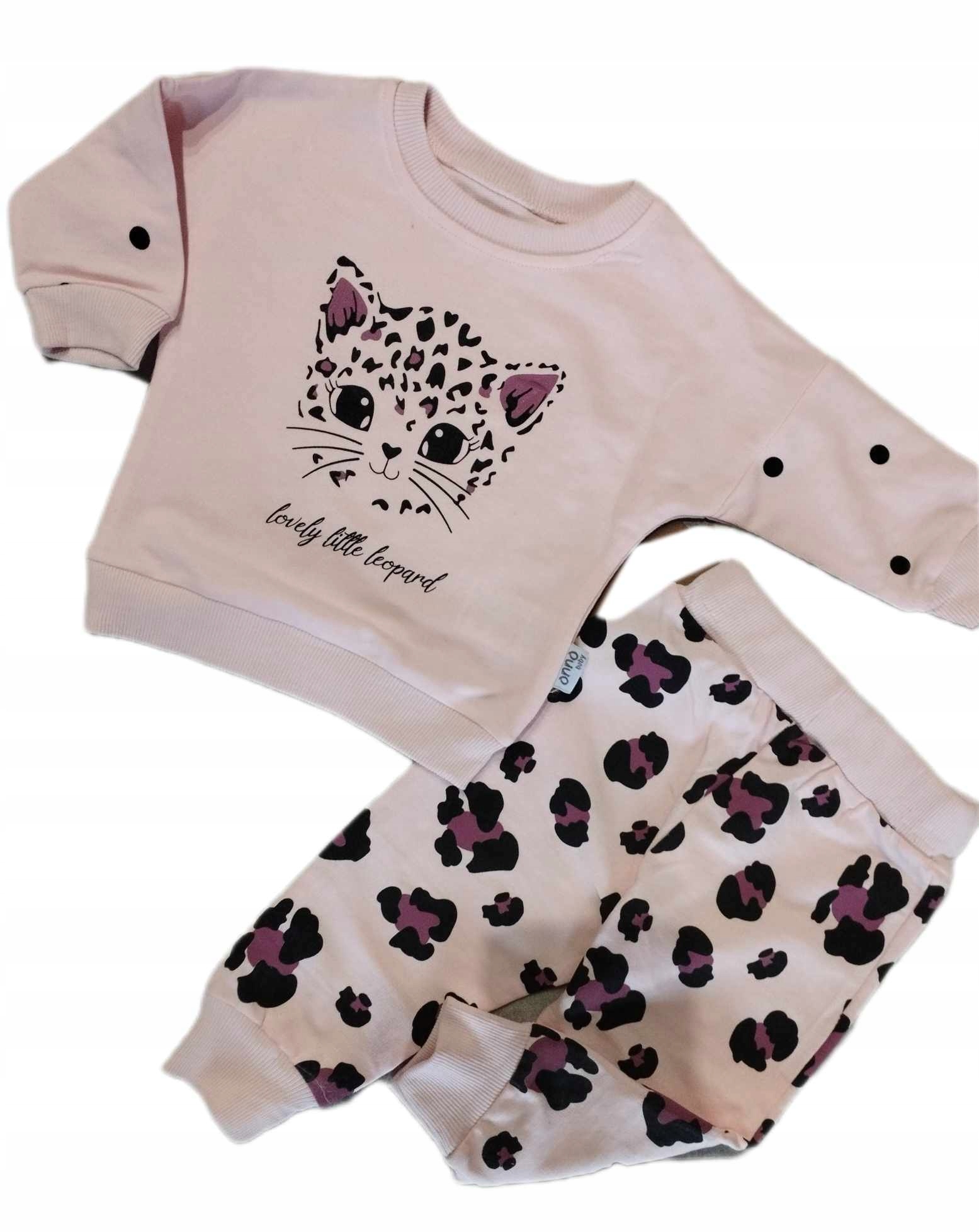 Komplet niemowlęcy dziewczęcy KOTEK PANTERKA r. 62/68 dziecięcy dziewczynka