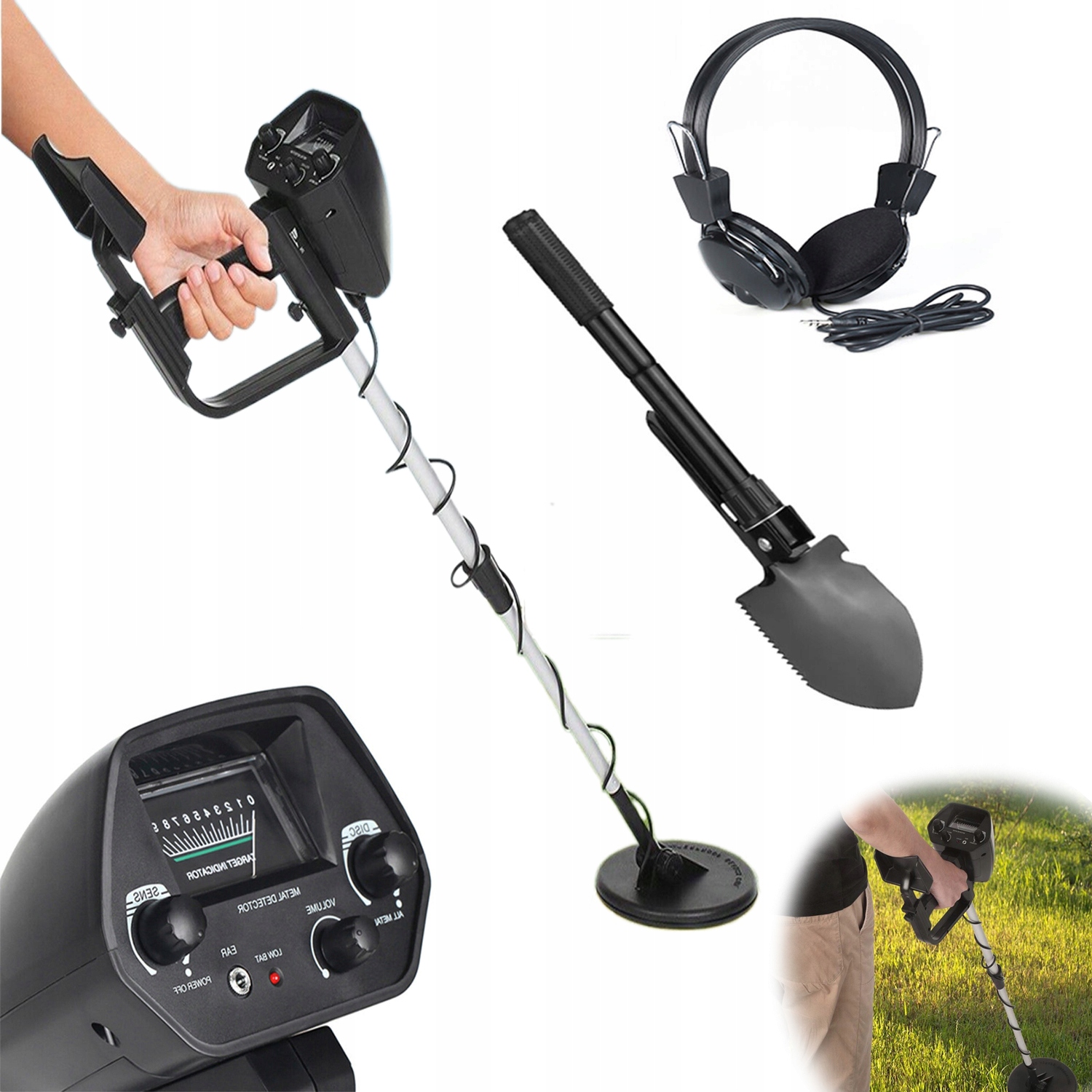 Detektor Kovů Přenosný Detektor Kovů, Detektor Pokladů 2*AKU