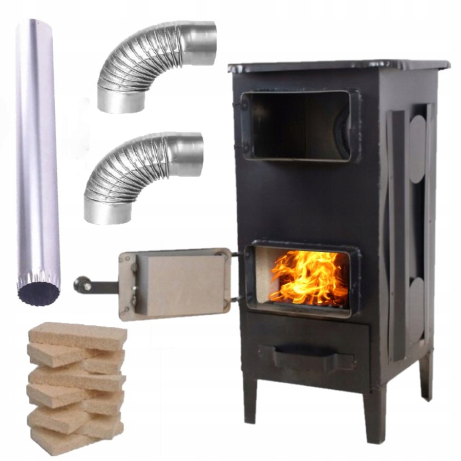 Piec Piecyk Stalowy SZAMOTOWY Koza ZEUS + RURY